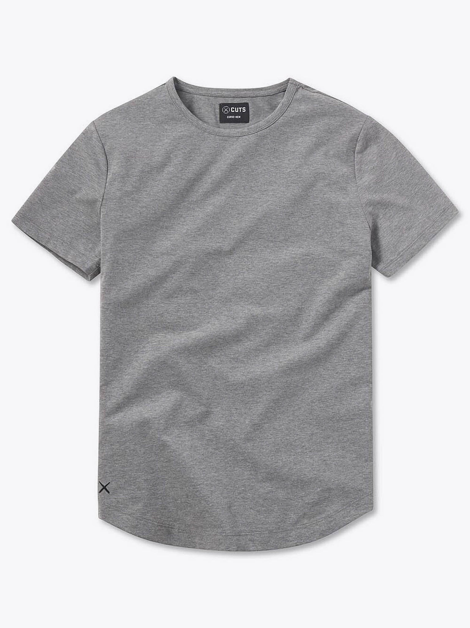 AO Curve-Hem Tee Heather Grey