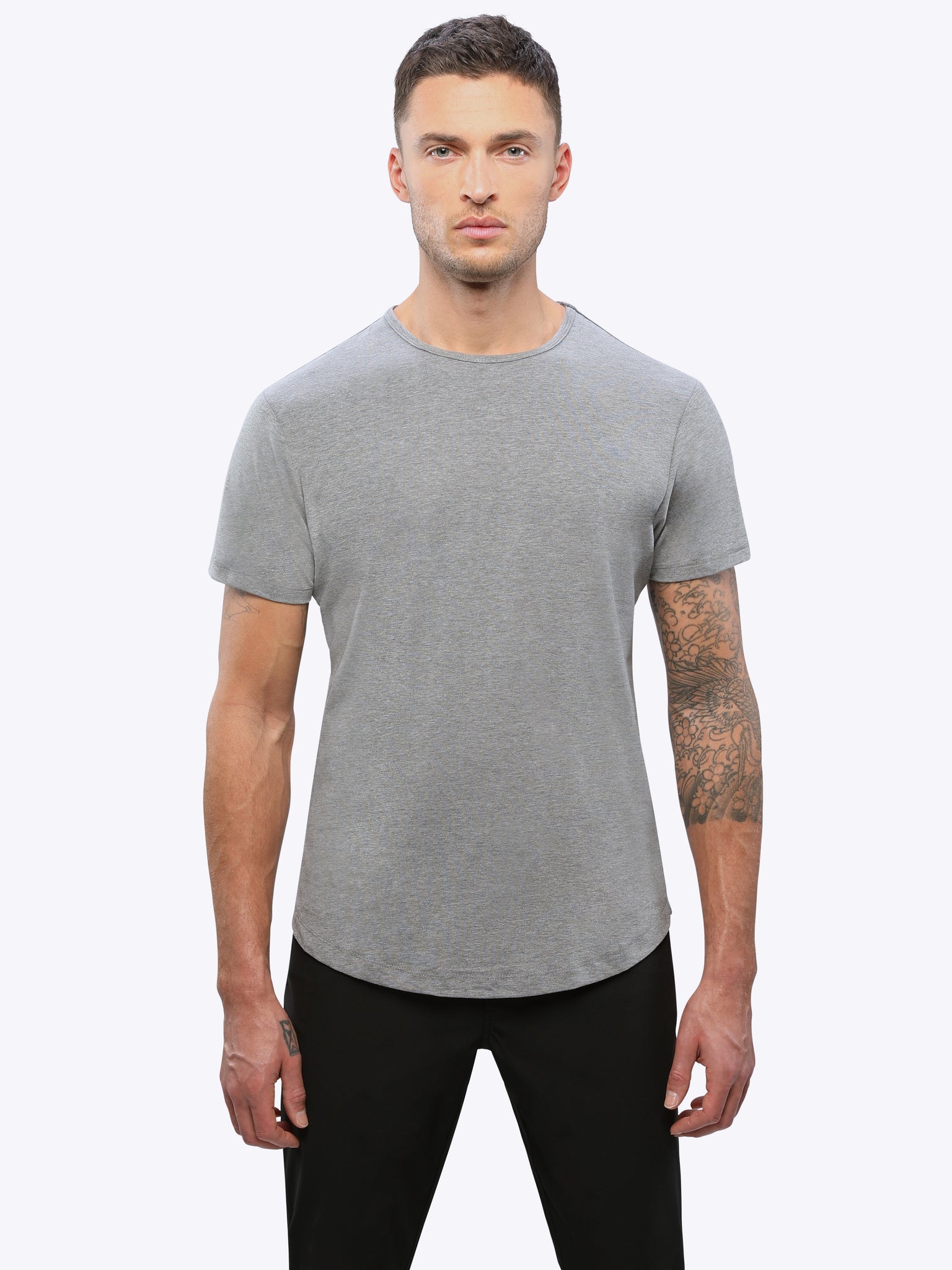 AO Curve-Hem Tee Heather Grey