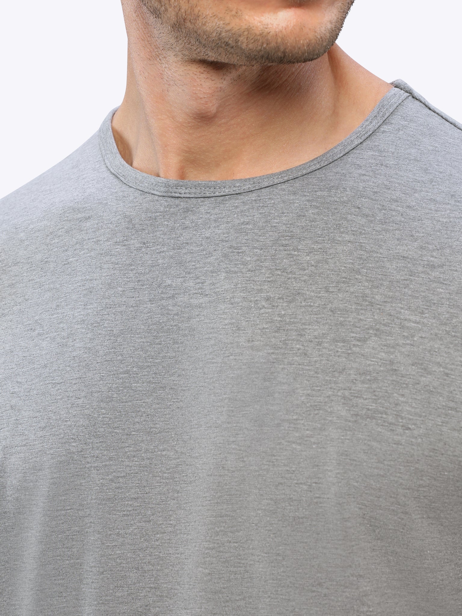 AO Curve-Hem Tee Heather Grey