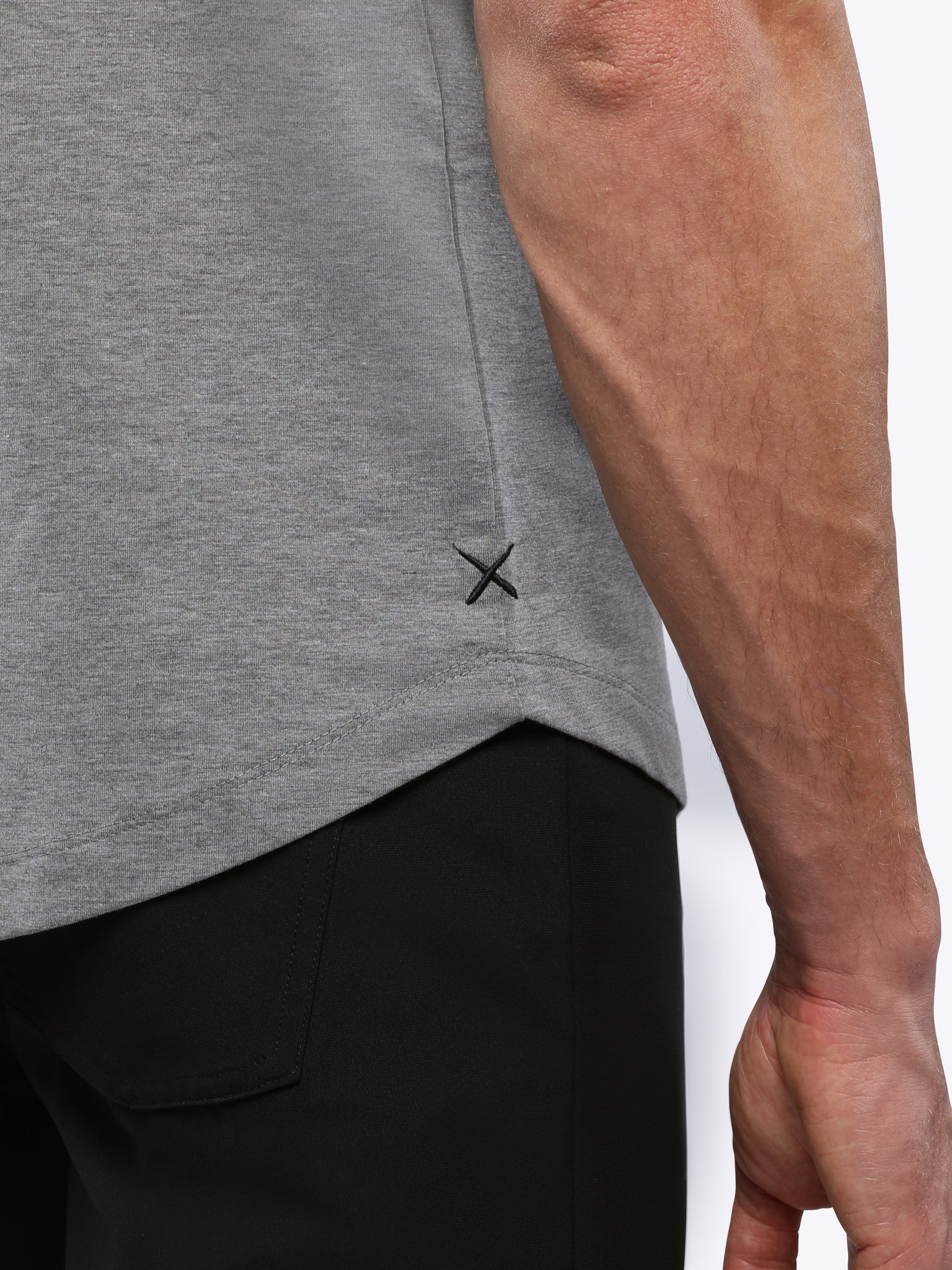 AO Curve-Hem Tee Heather Grey