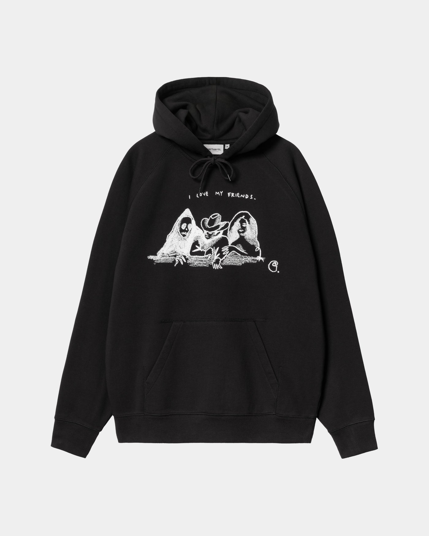 Hooded Pepe Friends Sweatshirt Black/White