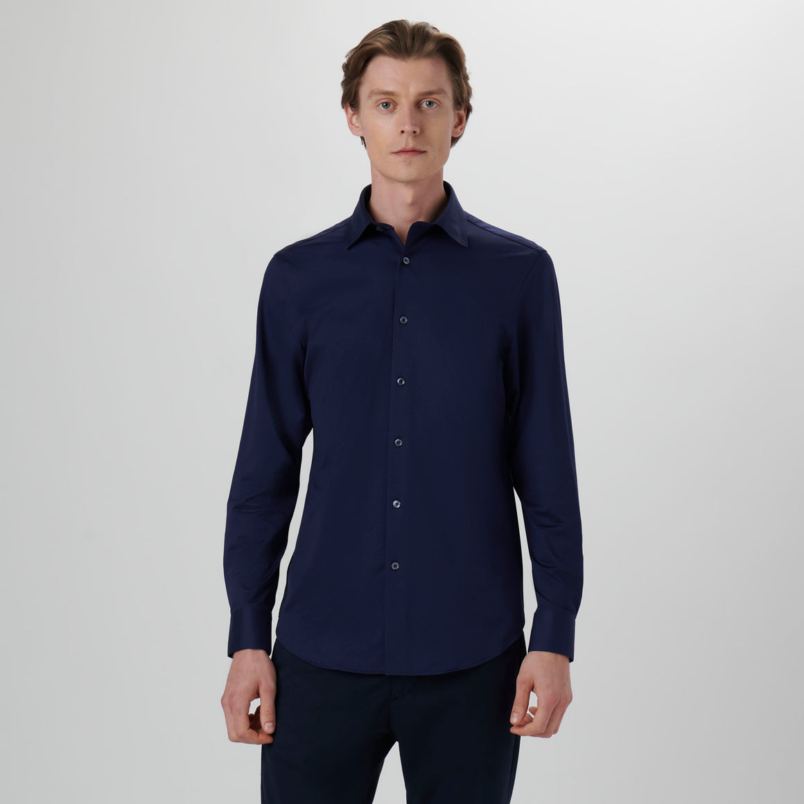 OOOHCotton James Long Sleeve Shirt Navy