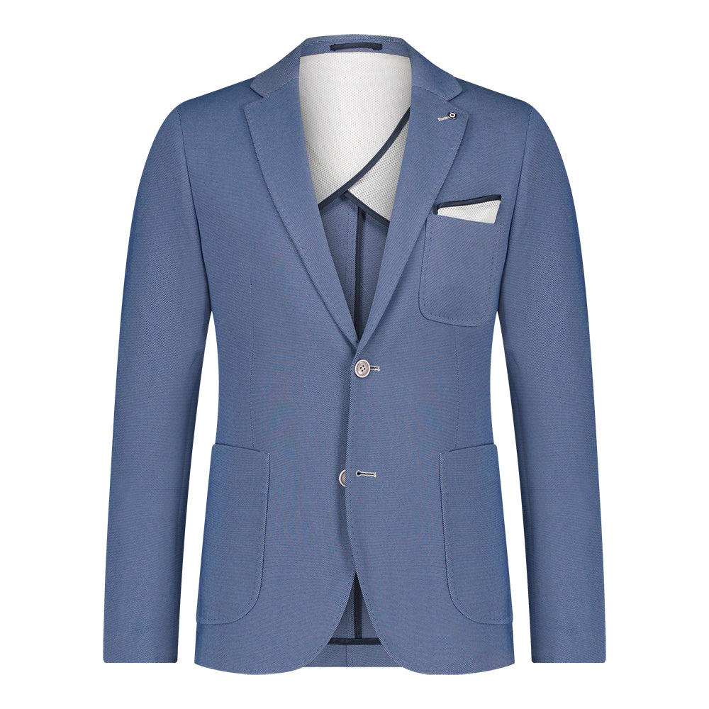 Stretch Knit Patch Pocket Blazer Cobalt