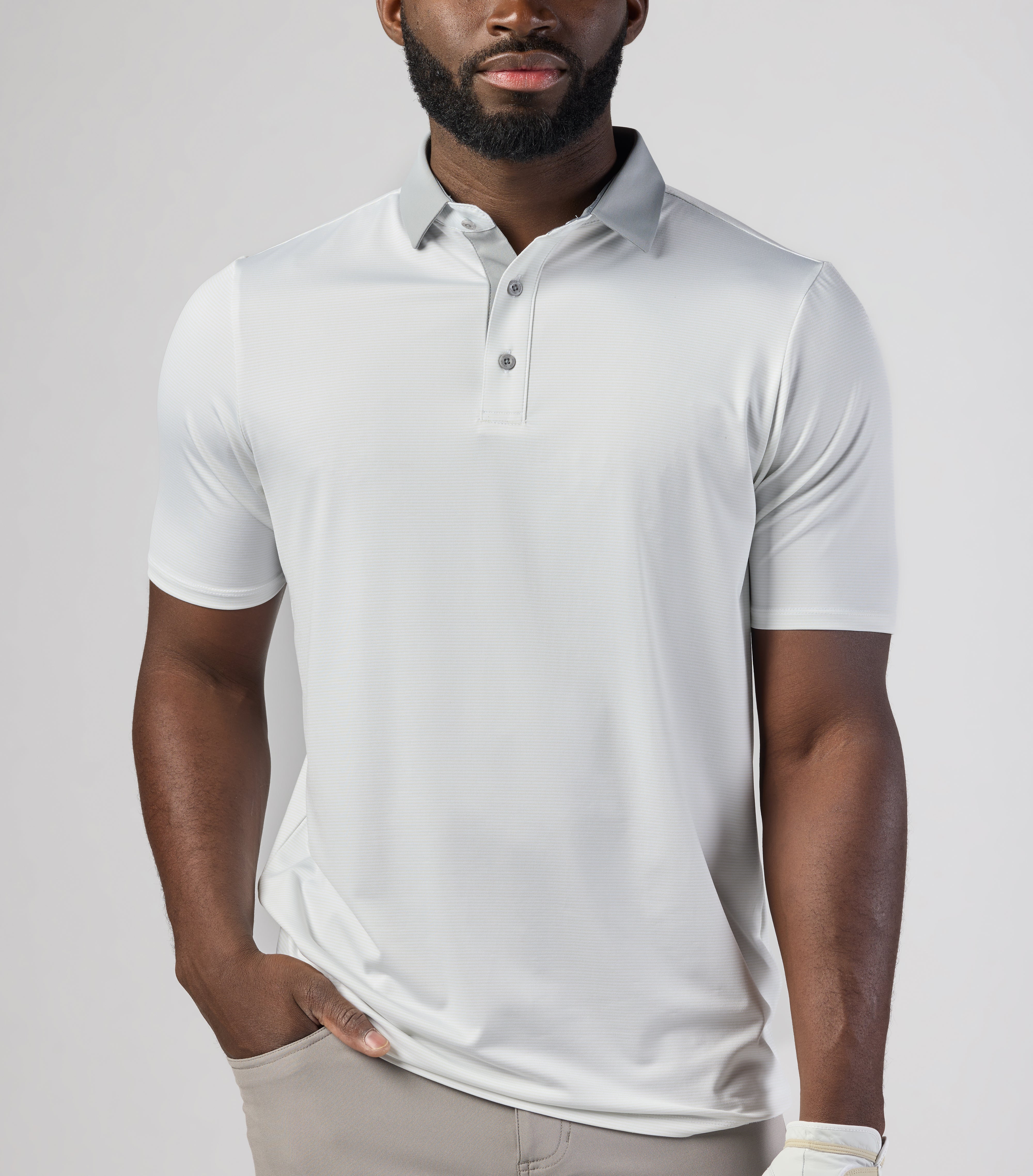 Jib Stripe Polo Stone