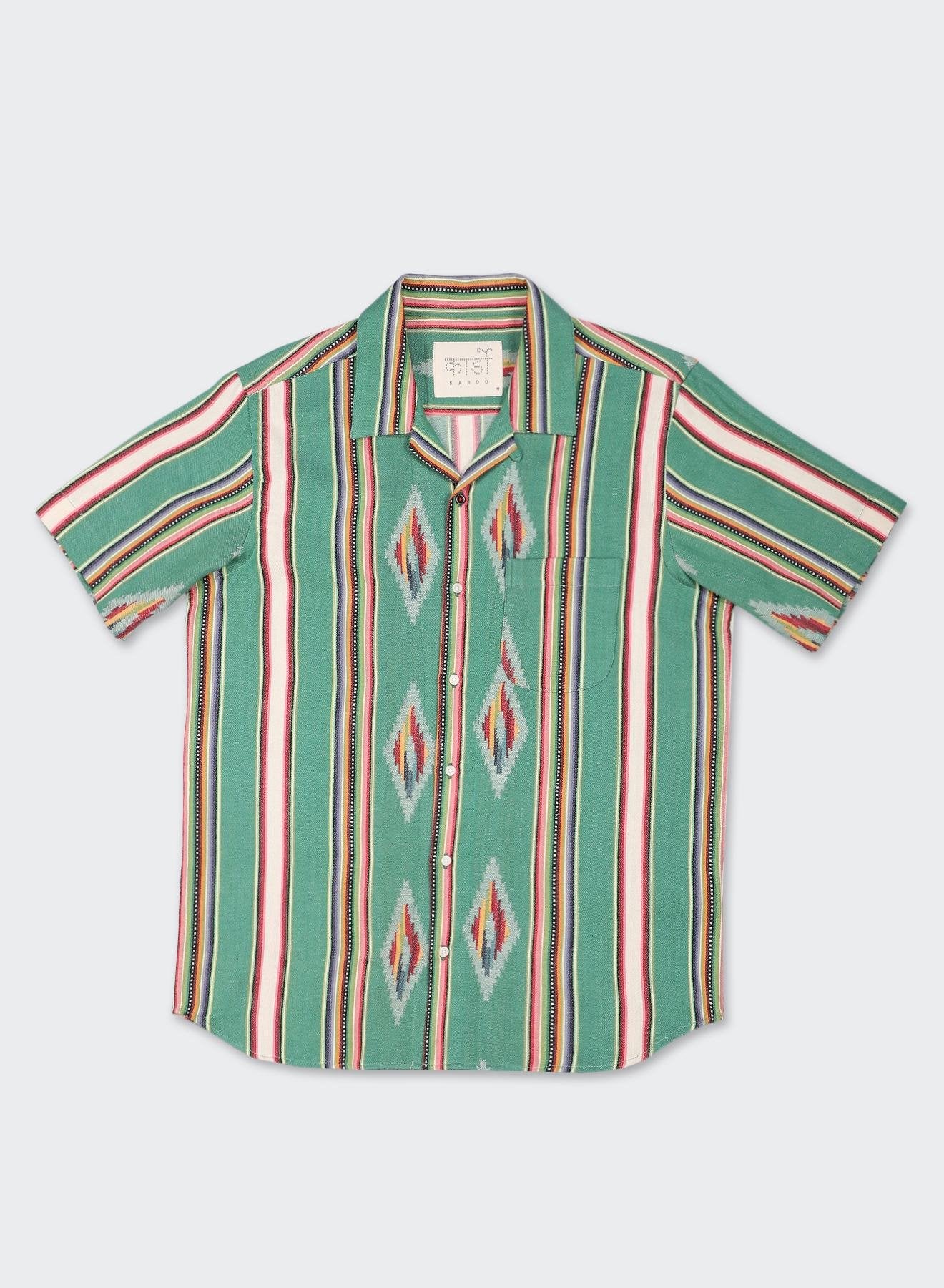 Lamar Short Sleeve Jacquard Shirt Green