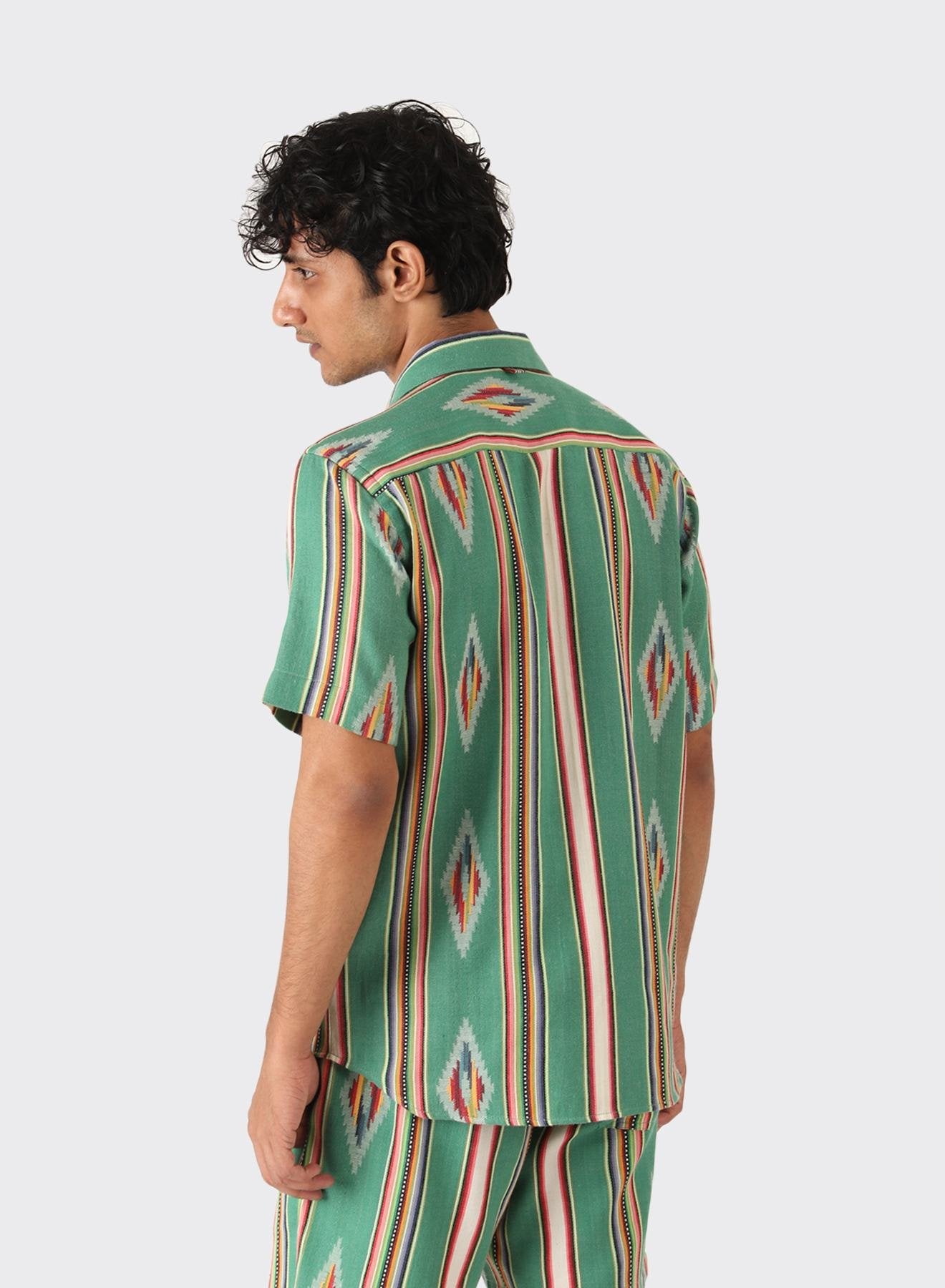 Lamar Short Sleeve Jacquard Shirt Green