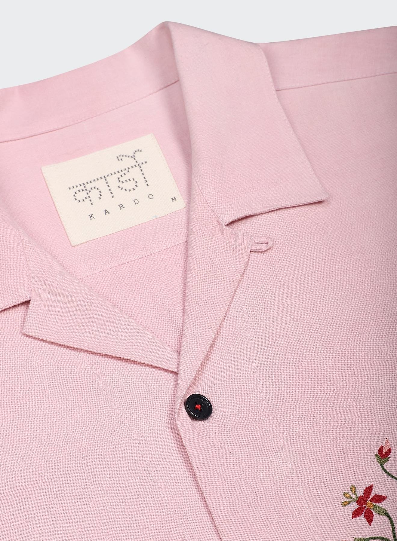 Ronen Printed Short Sleeve Shirt Fondant Pink