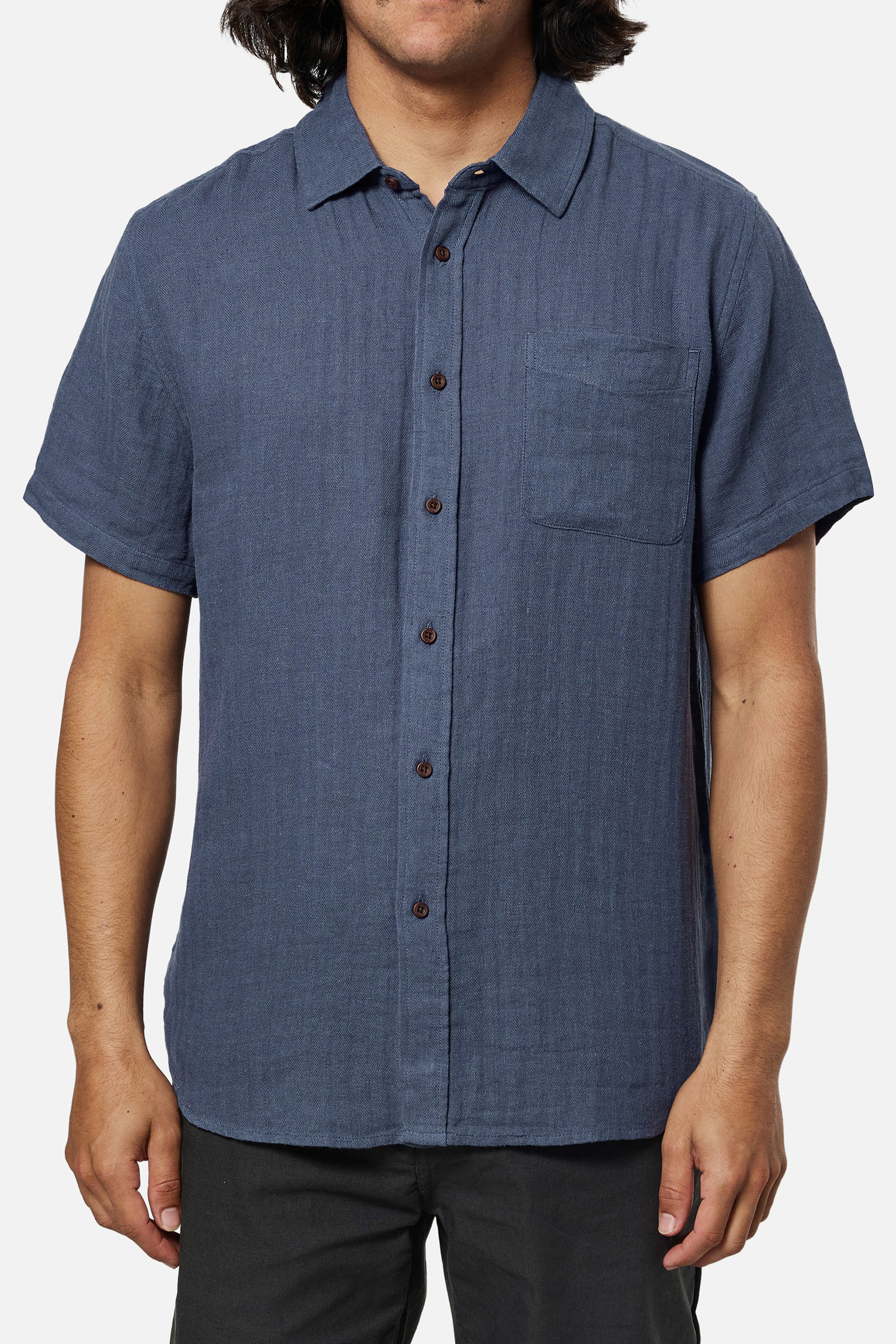 Alan Solid Shirt Washed Blue