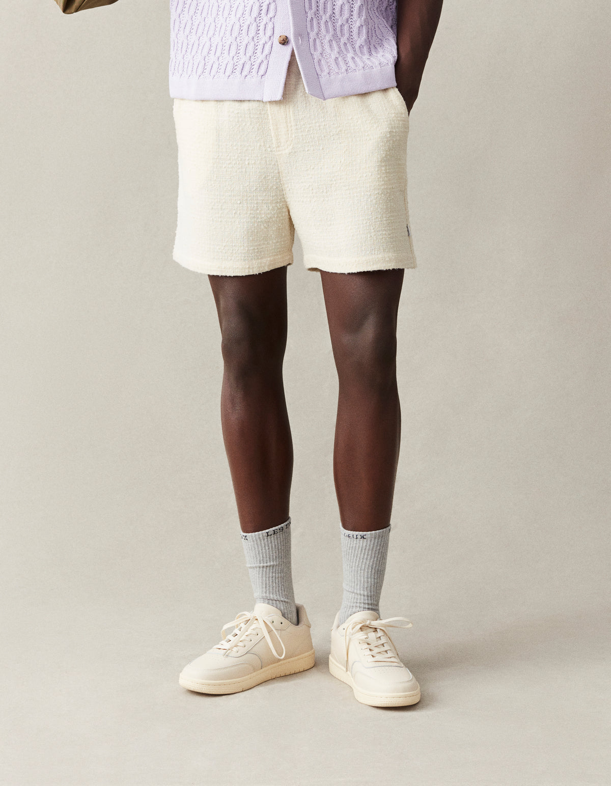Kevin Bouclé Shorts Ivory