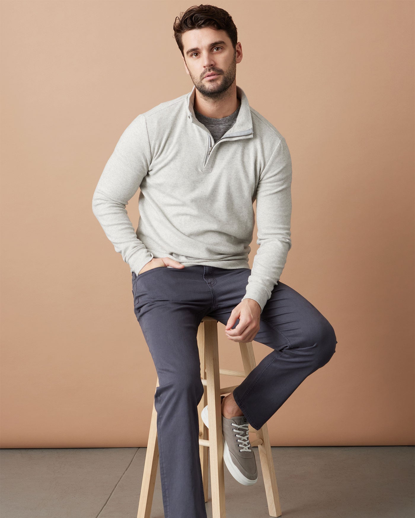 Hero Twill 1/4 Zip Grey