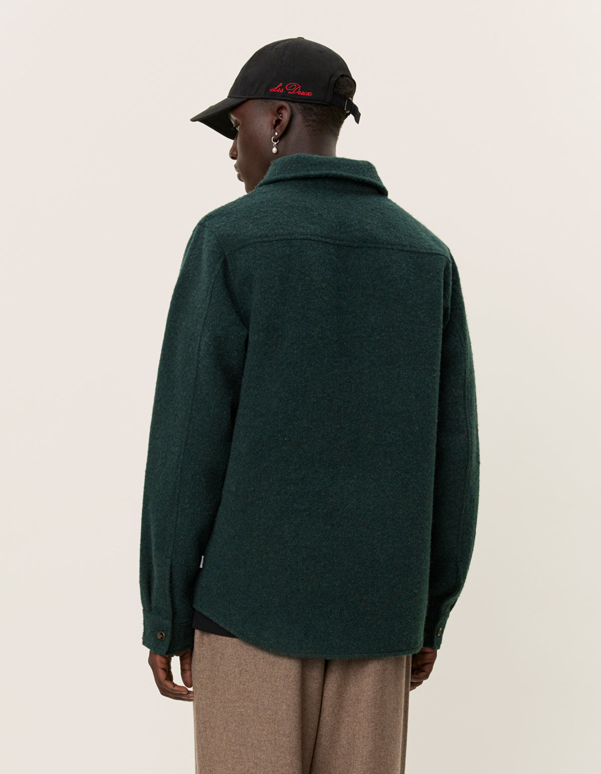 Lennon Bouclé Overshirt Pine Green