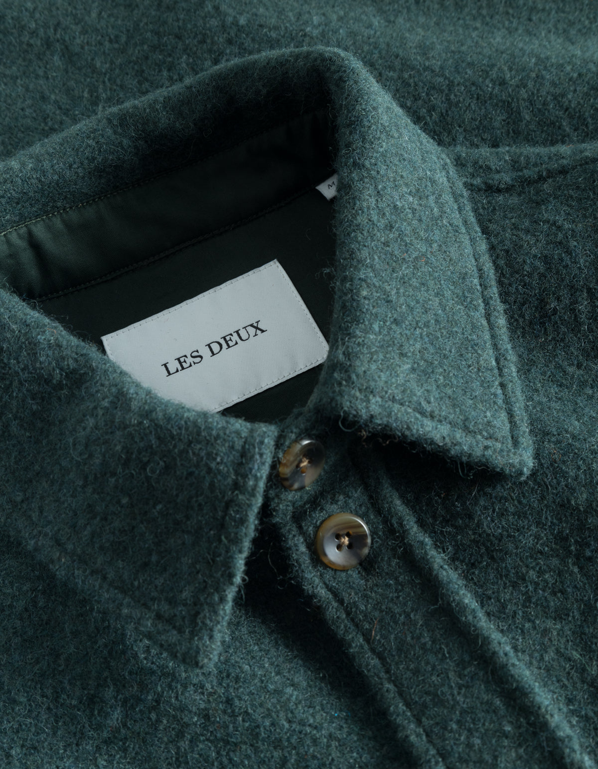 Lennon Bouclé Overshirt Pine Green