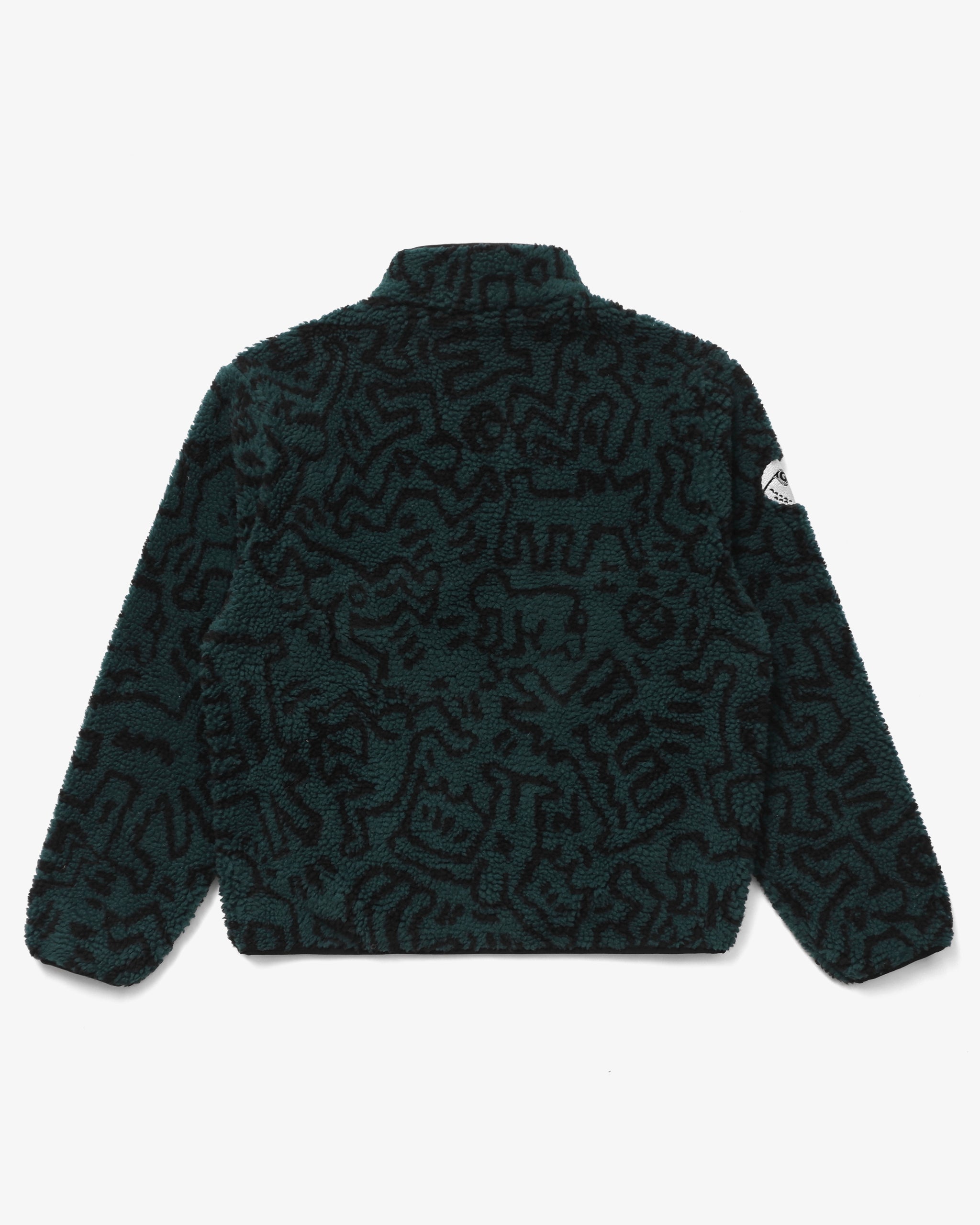 Malbon x Keith Haring Sherpa Pullover in Green