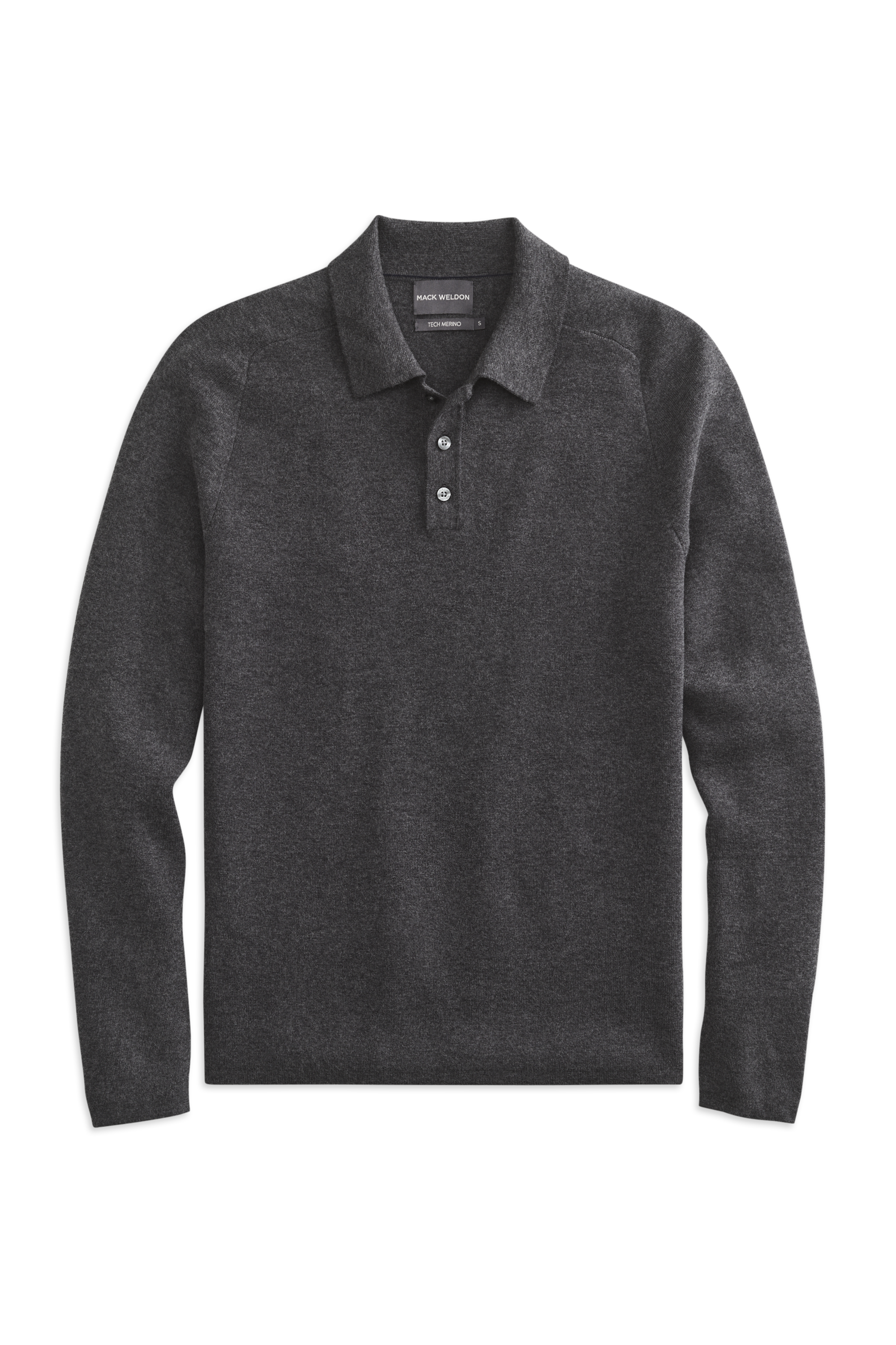 Tech Merino Sweater Polo in Charcoal Heather