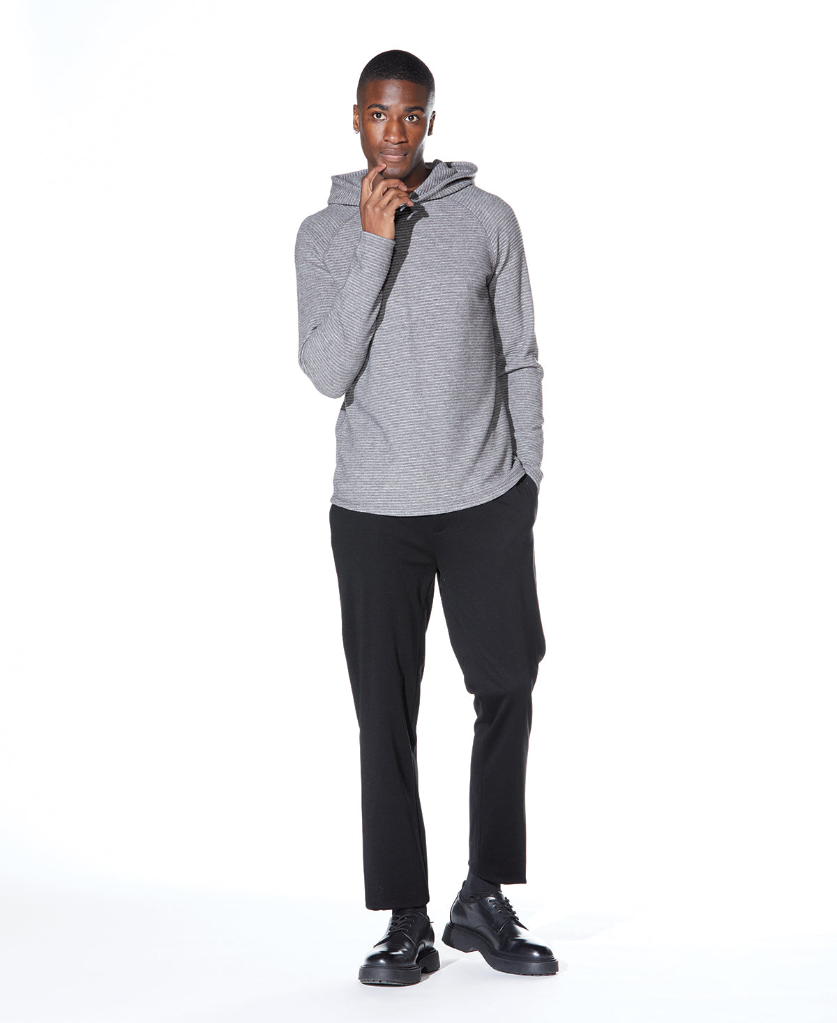 Wolfe Knit Hoodie in Heather Charcoal