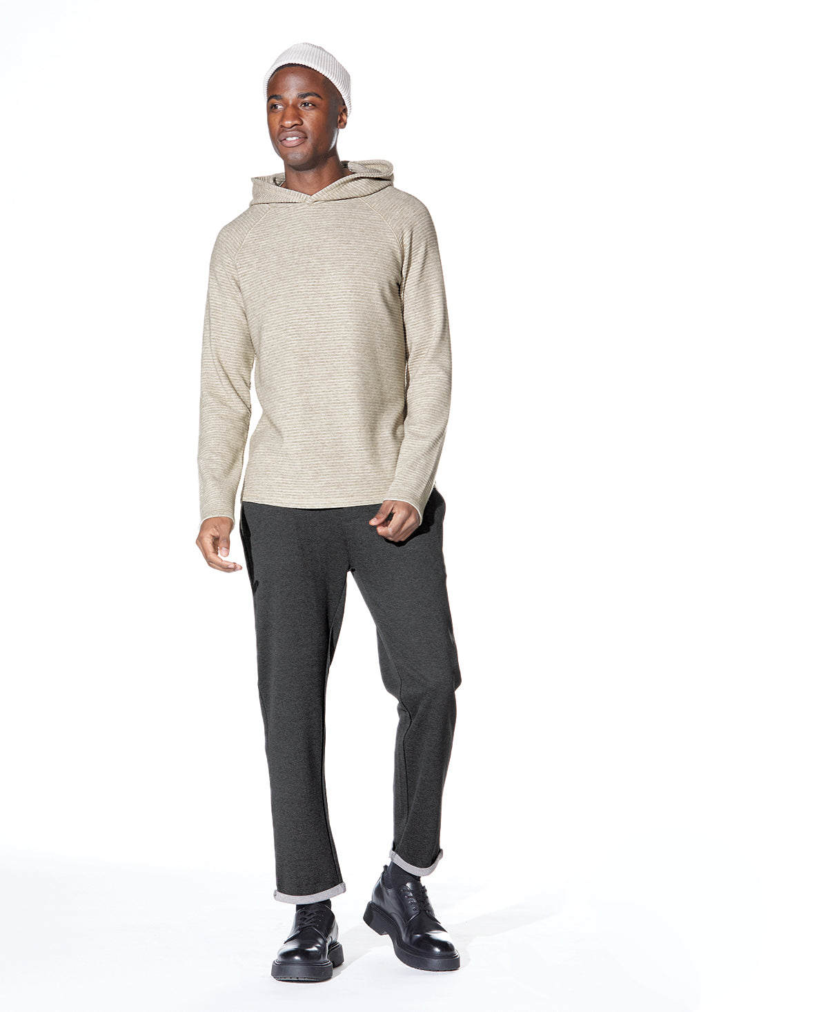 Wolfe Knit Hoodie in Heather Khaki