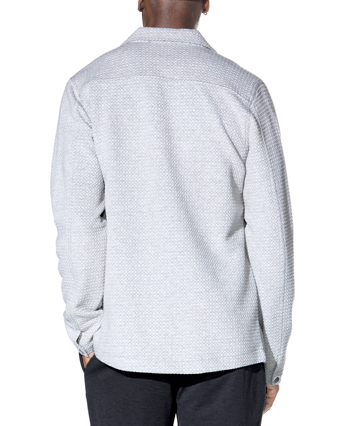 Bennett Shirt Jacket in Heather Light Grey