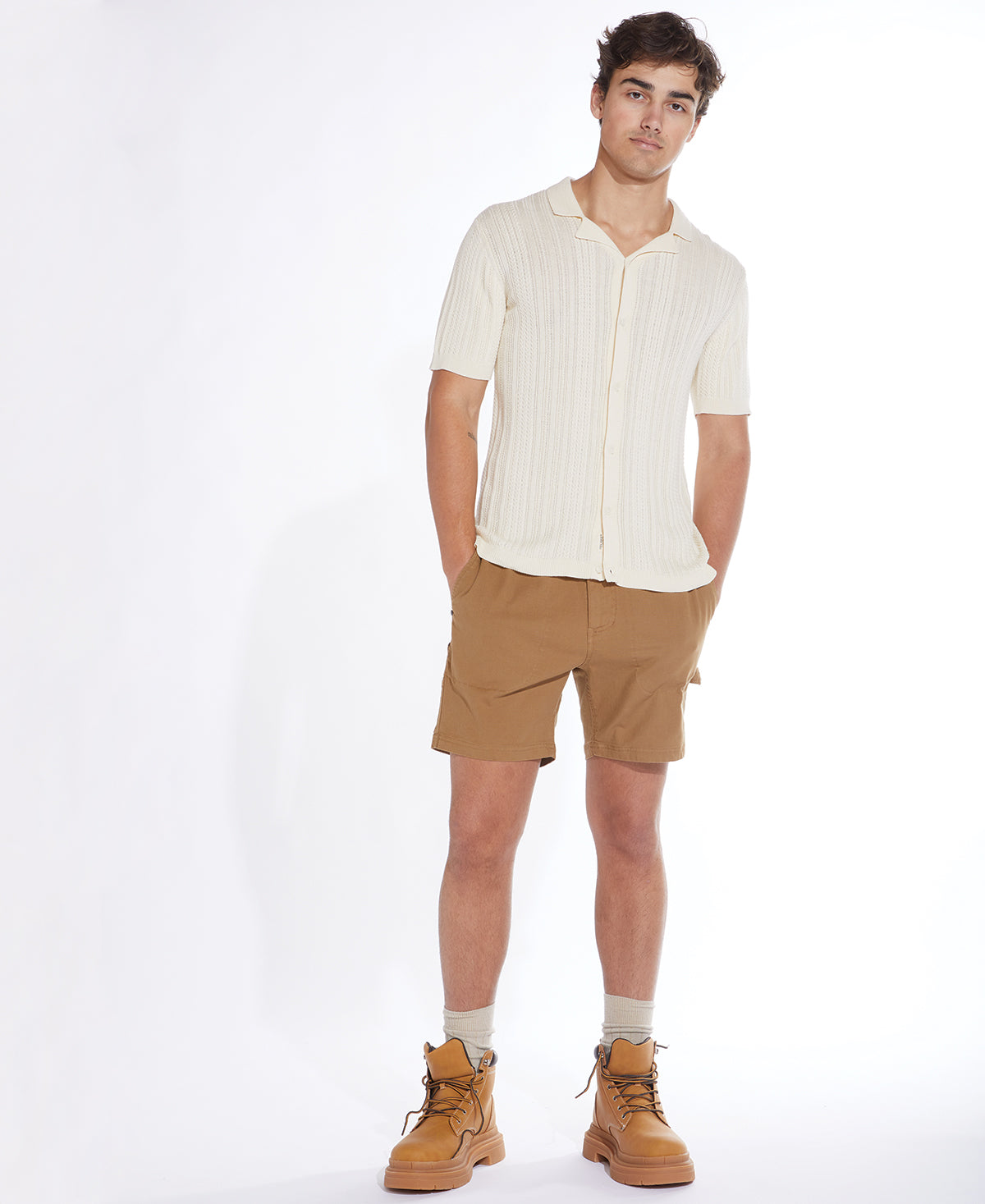 Beckett Placket Resort Shirt Cream