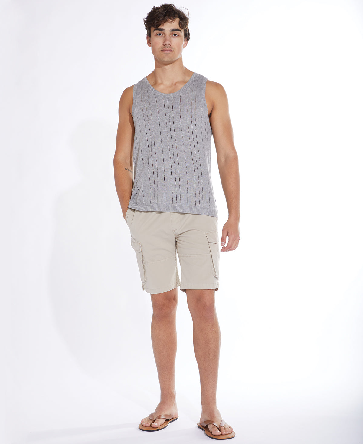 Thiago Sweater Knit Tank Top Heather Gray