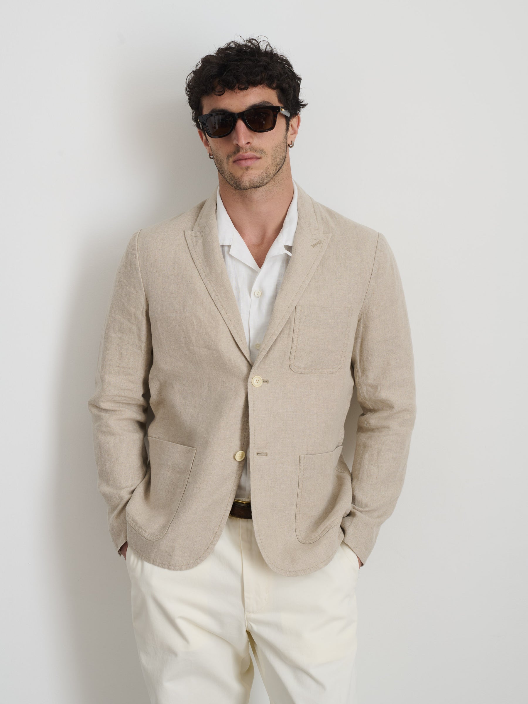 Mercer Blazer in Flax Linen Flax