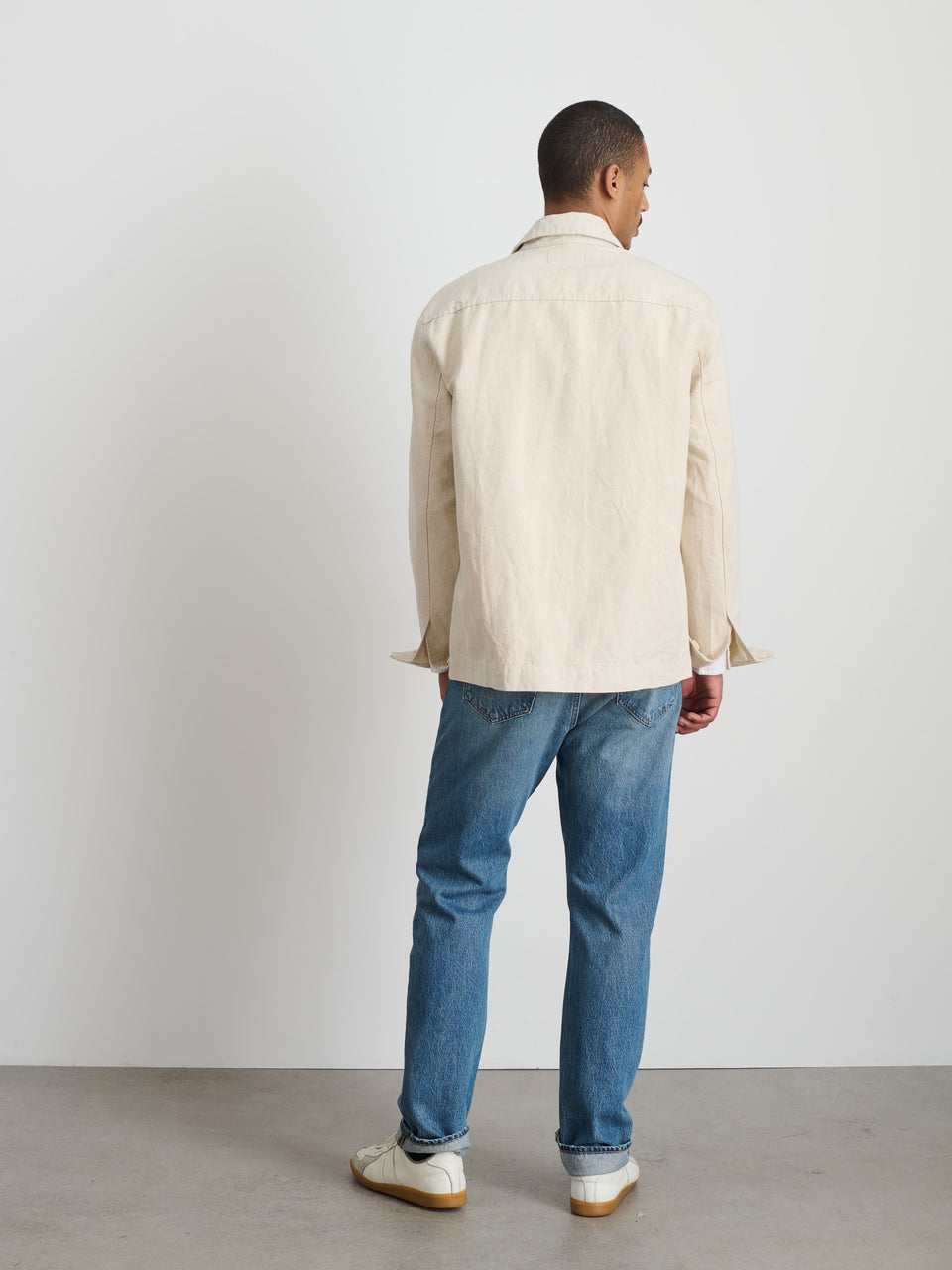 Work Jacket in Linen Canvas Natural