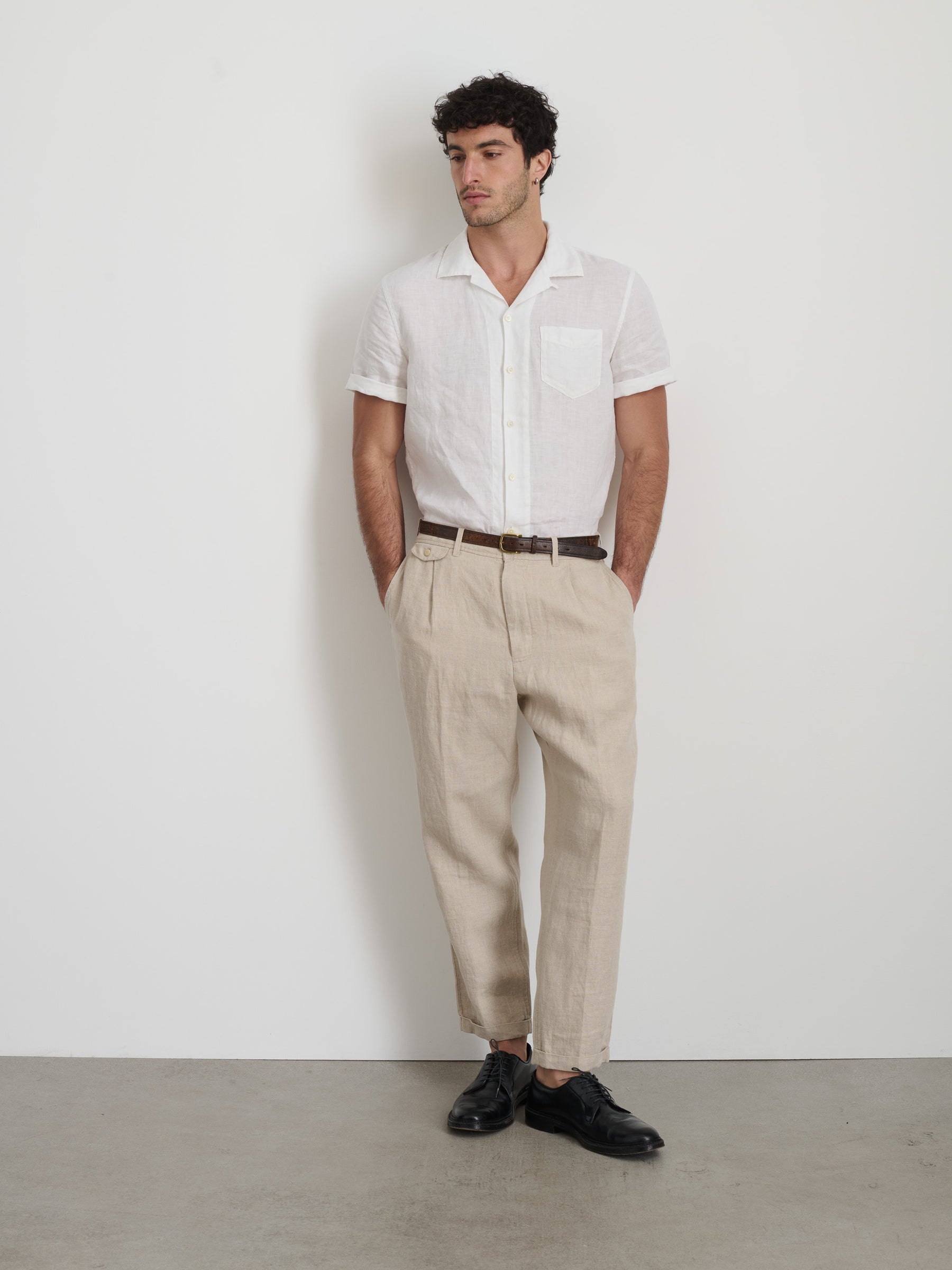 Pleated Pant in Flax Linen