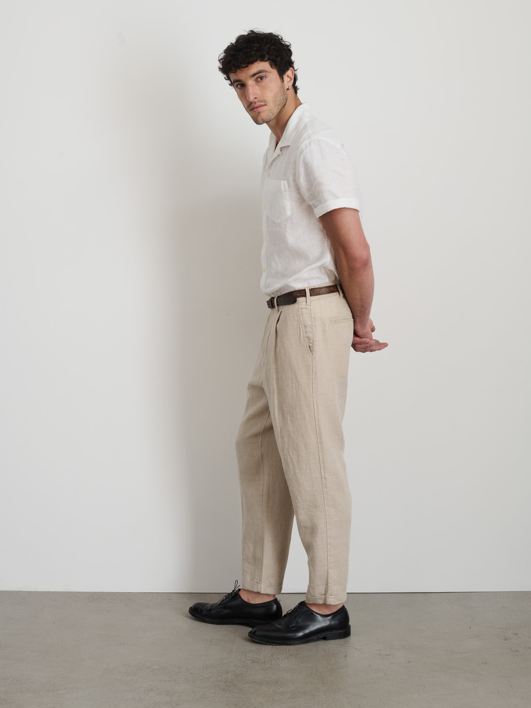 Pleated Pant in Flax Linen