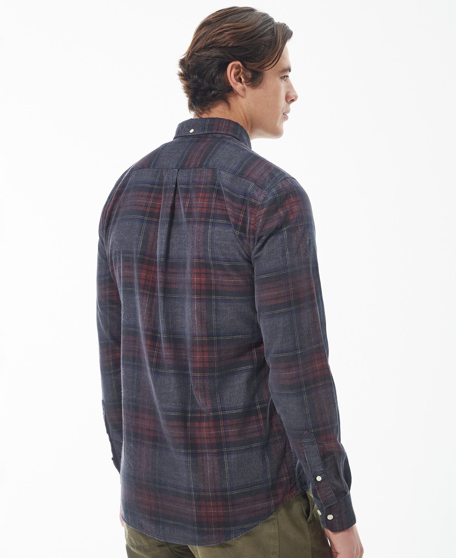 Southfield Checked Cord Shirt in Grey Marl