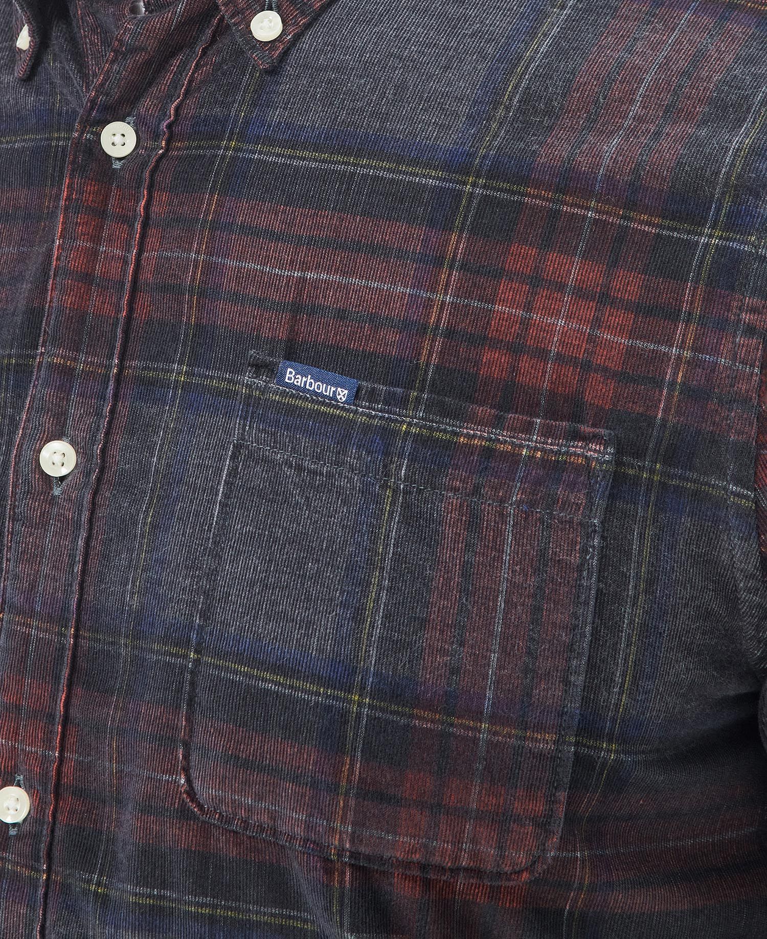 Southfield Checked Cord Shirt in Grey Marl