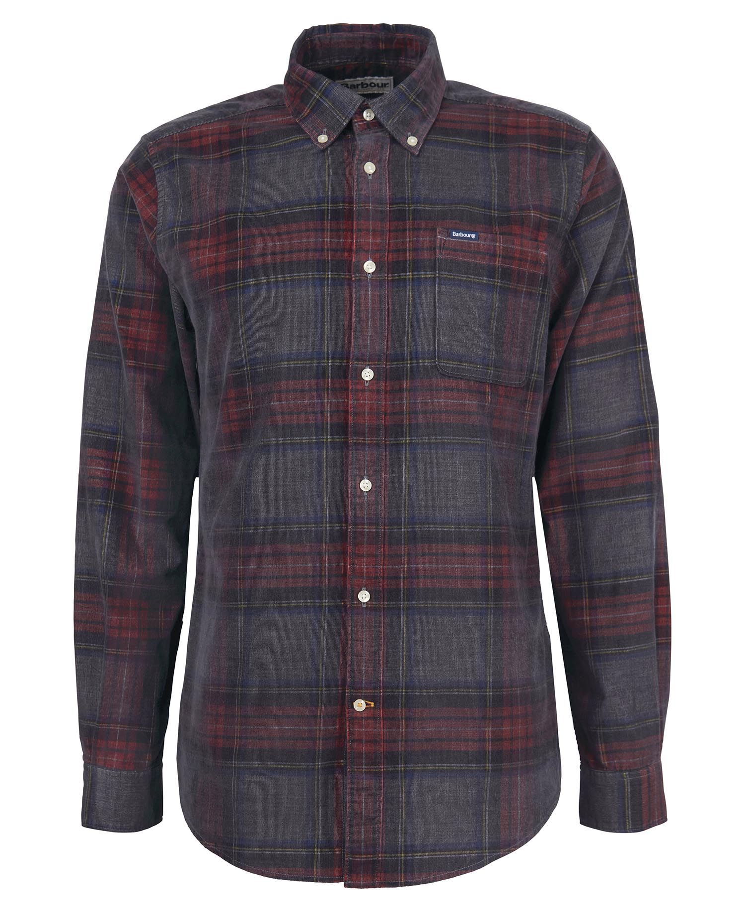 Southfield Checked Cord Shirt in Grey Marl