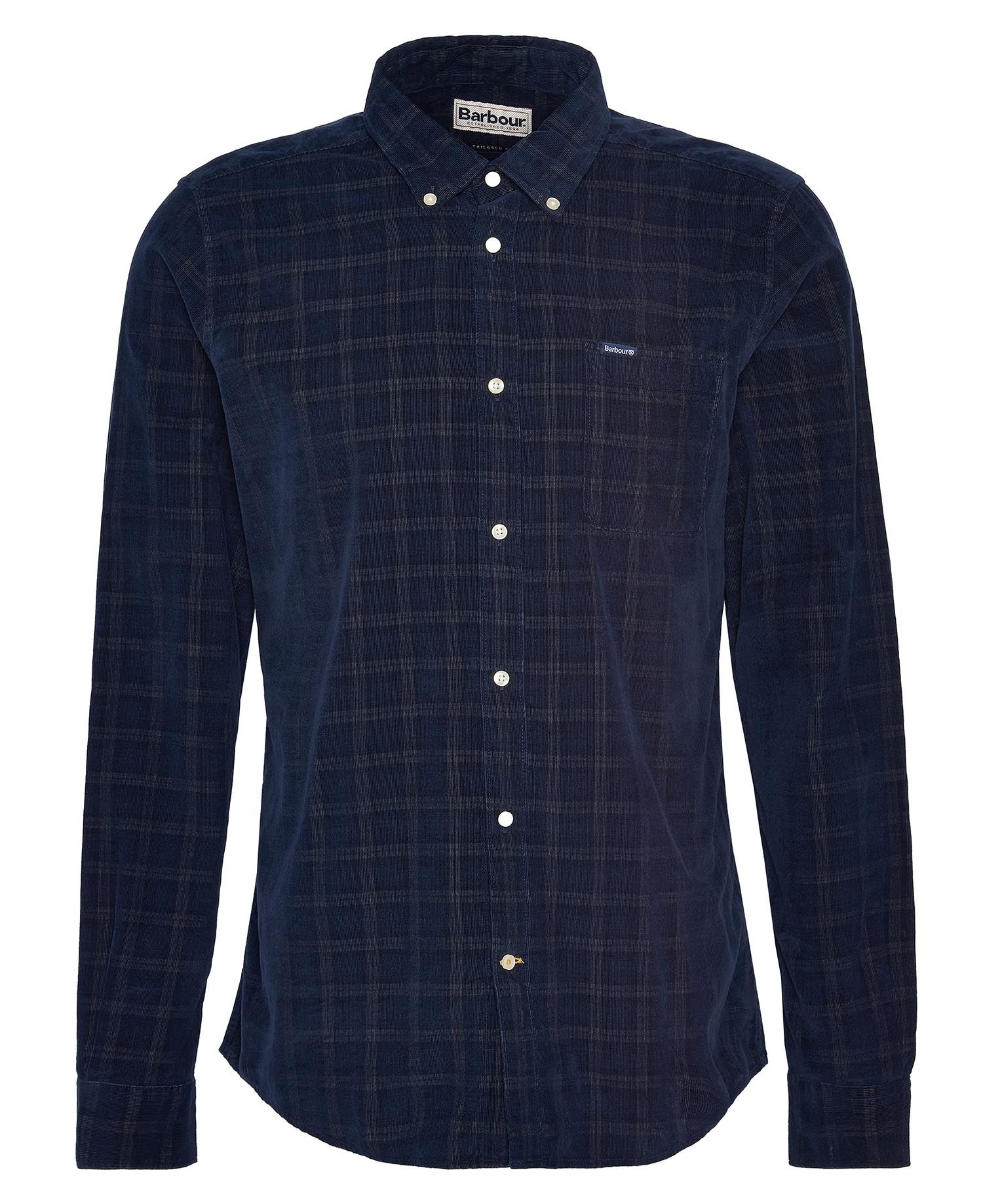 Harthill Checked Cord Shirt in Navy