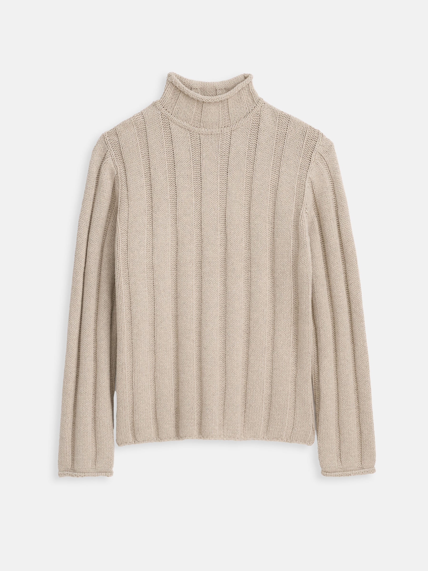 Roll Neck Sweater in Oatmeal