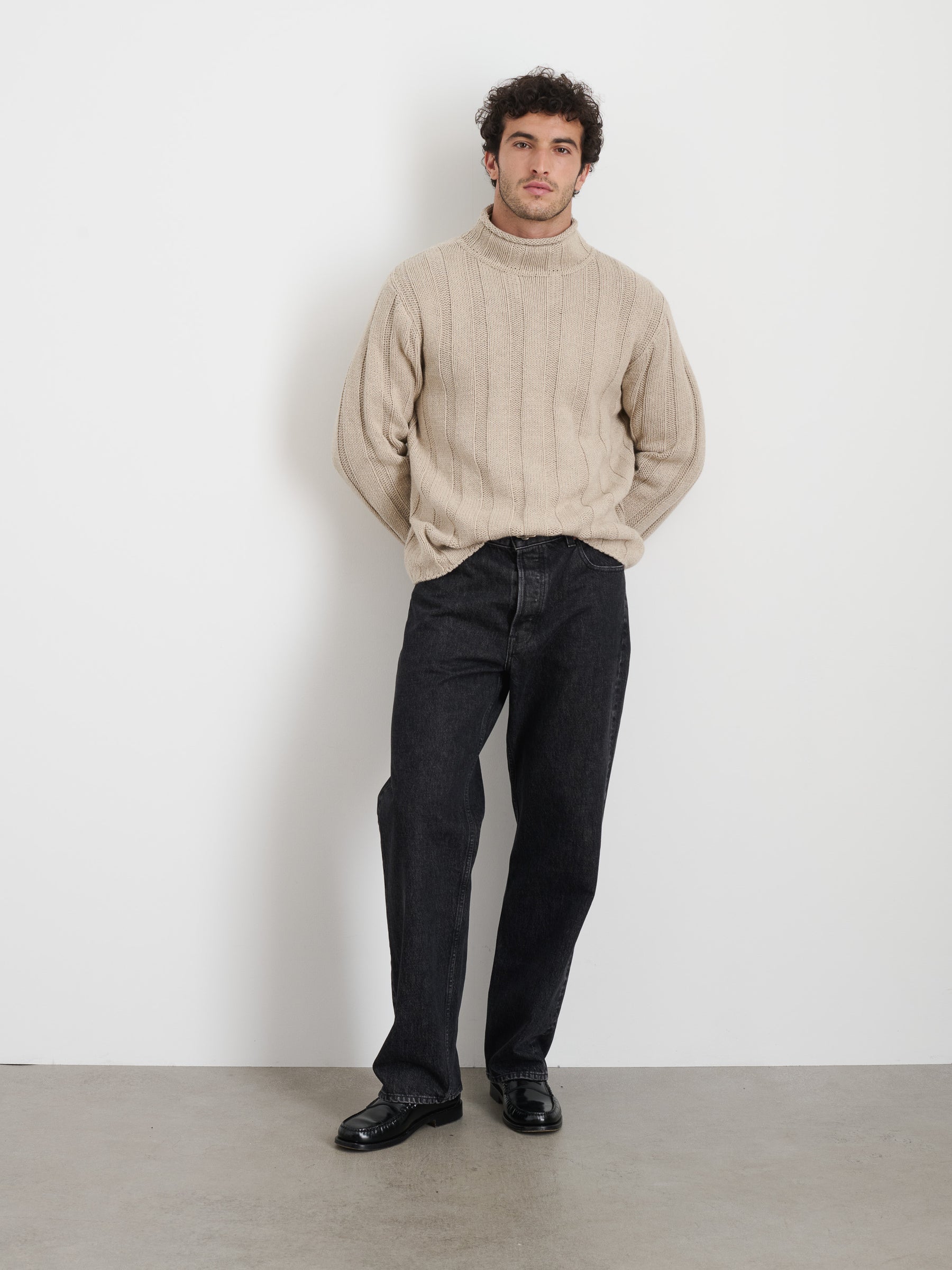 Roll Neck Sweater, Oatmeal