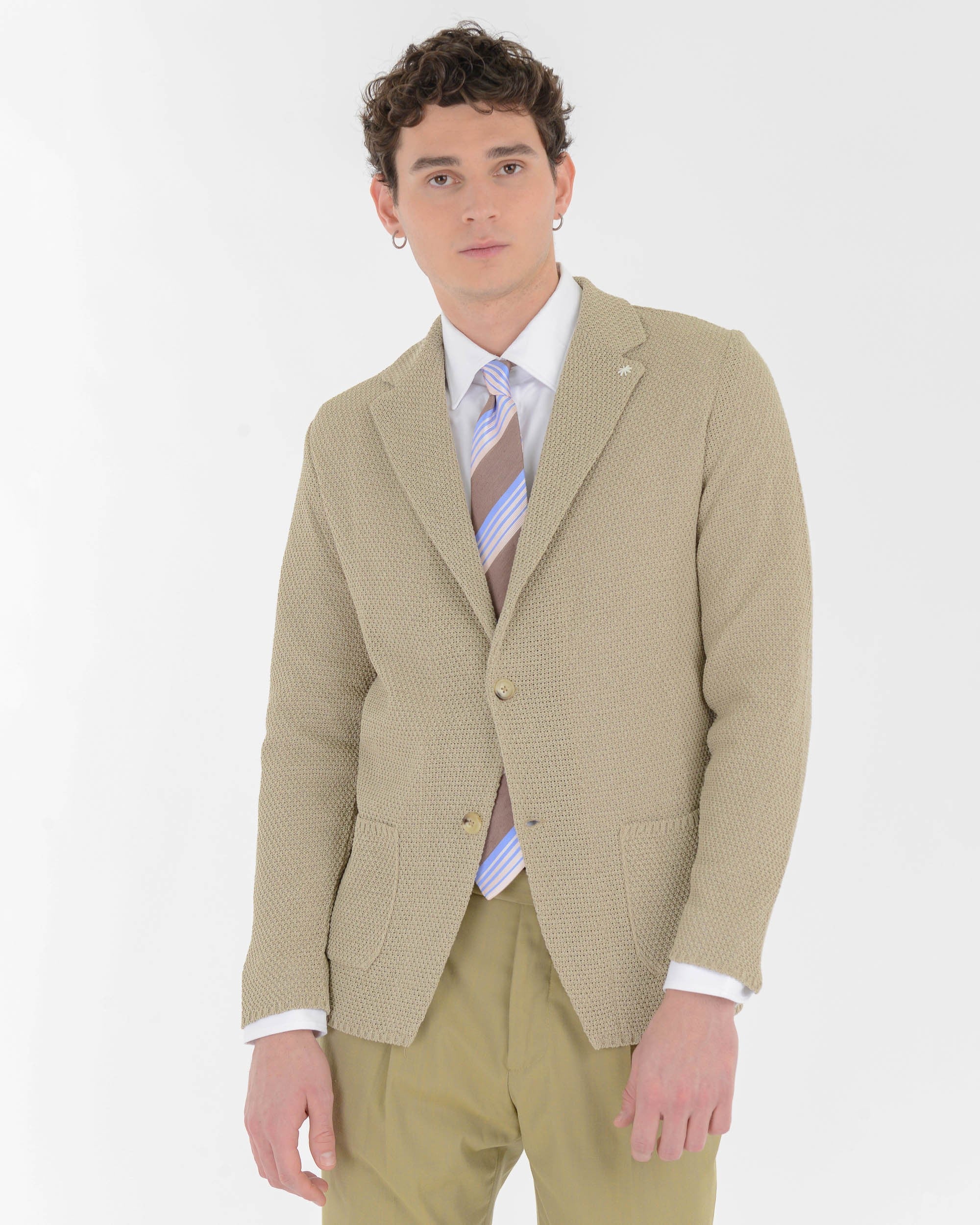 Knit Structure Blazer Beige