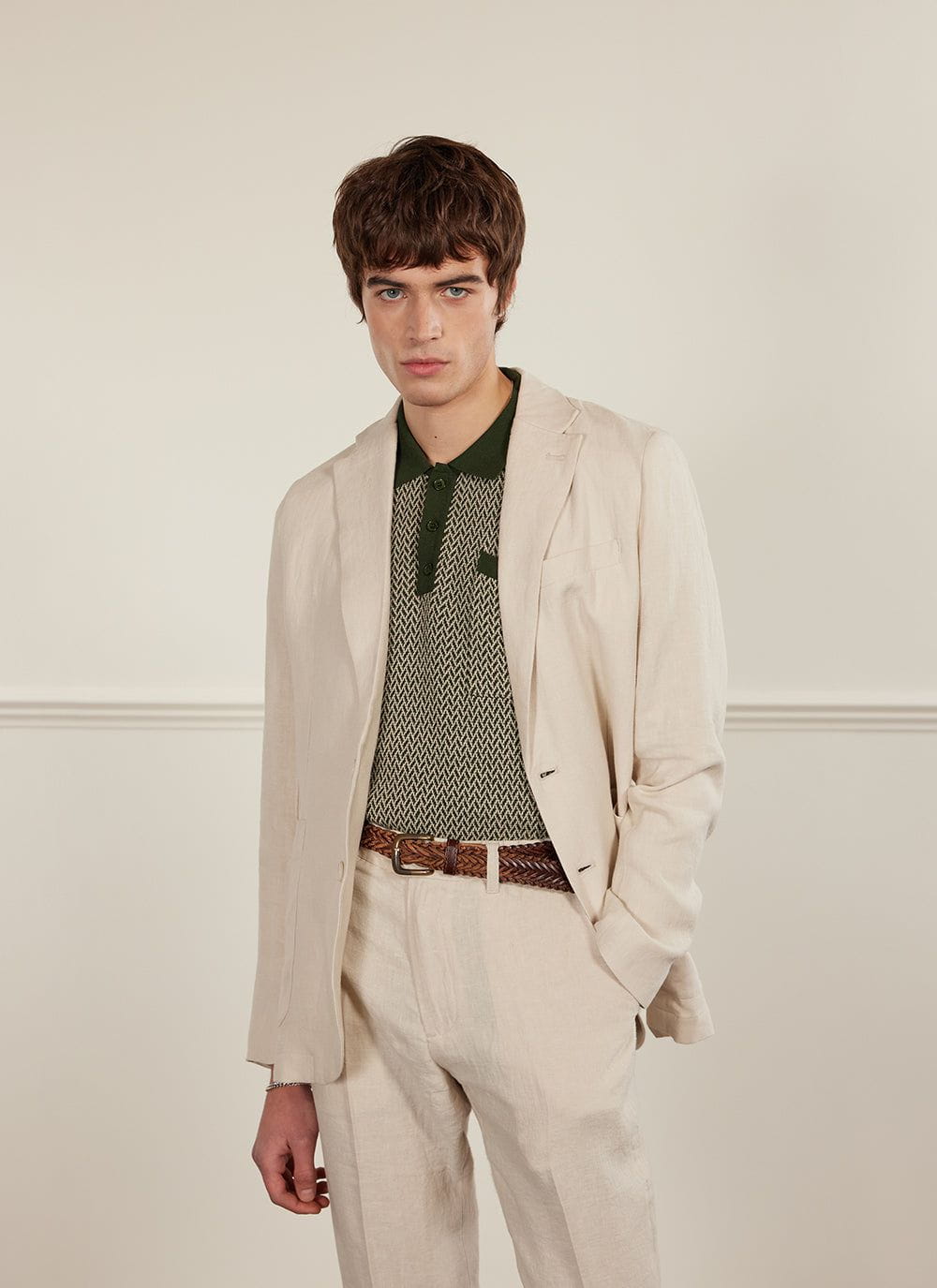 Tailored Linen Blazer Natural