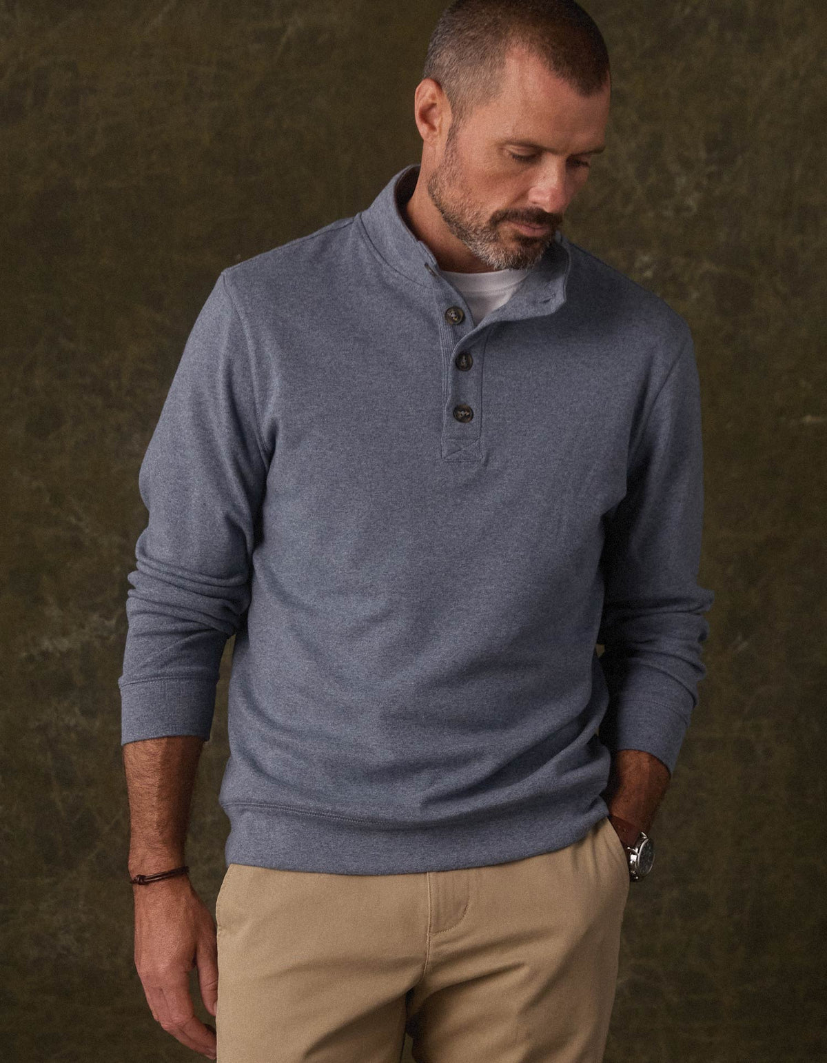 Puremeso Everyday Henley Bluestone