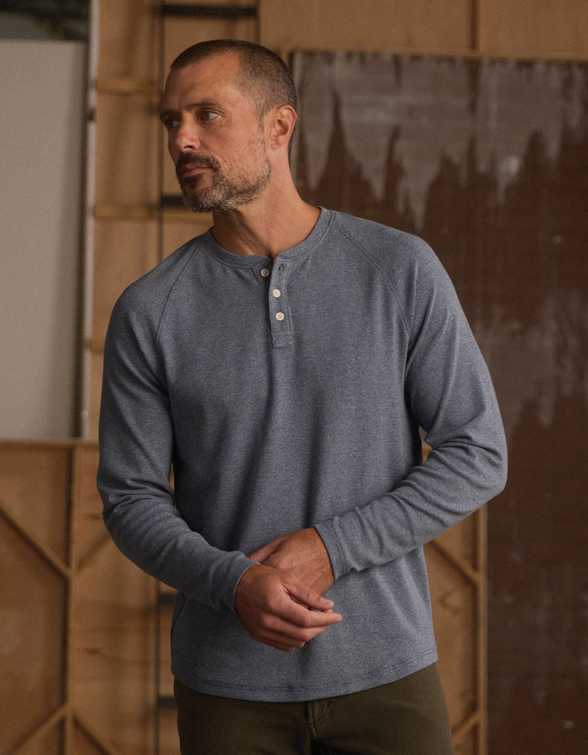 Puremeso Everyday Henley Bluestone
