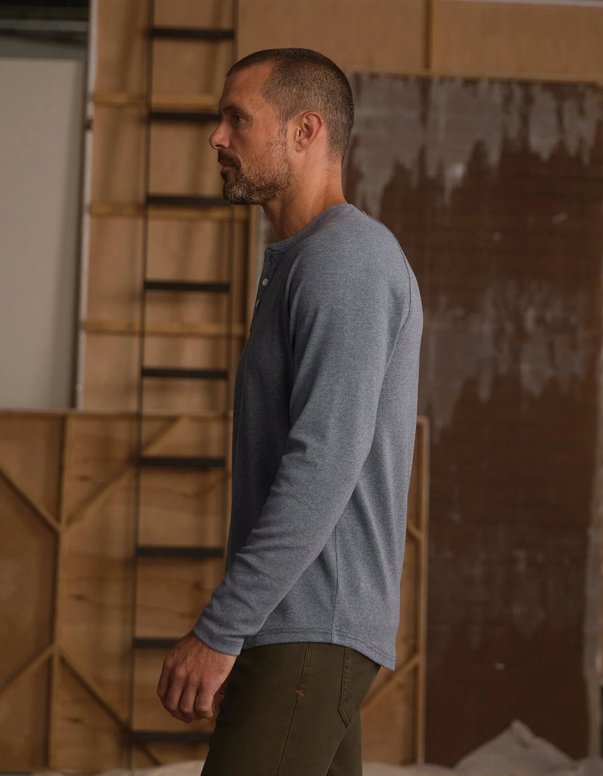 Puremeso Everyday Henley Bluestone