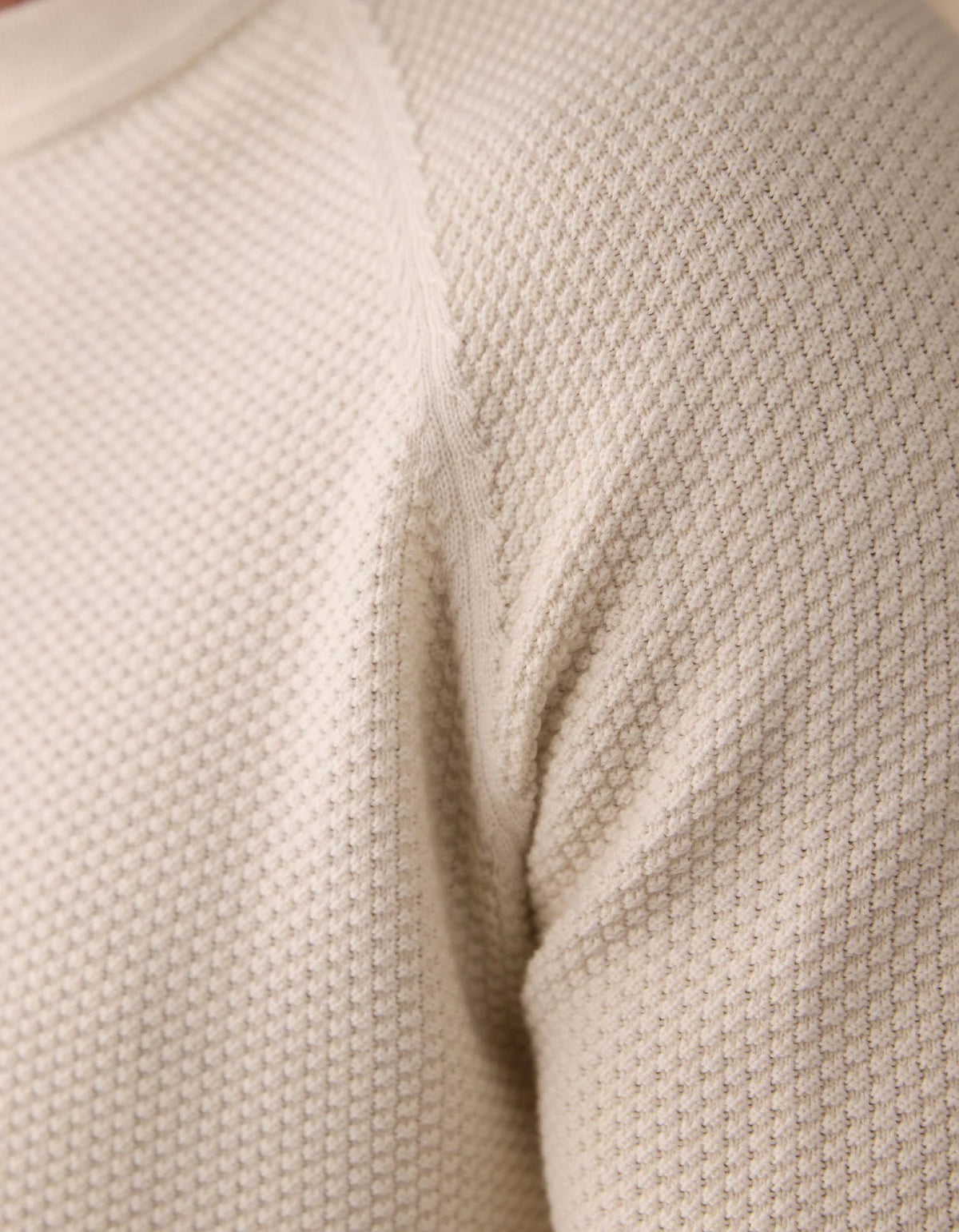 Coolmax Textured Crewneck Sweater Ivory