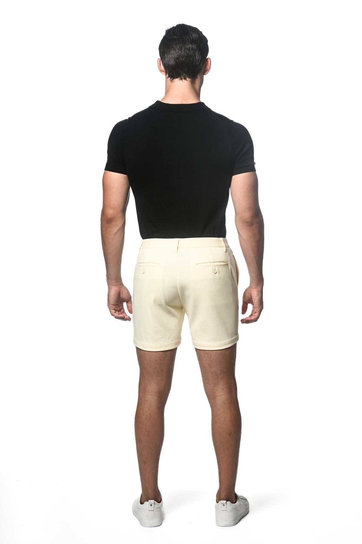 Textured Stretch Knit Chino Short 6" Ivory