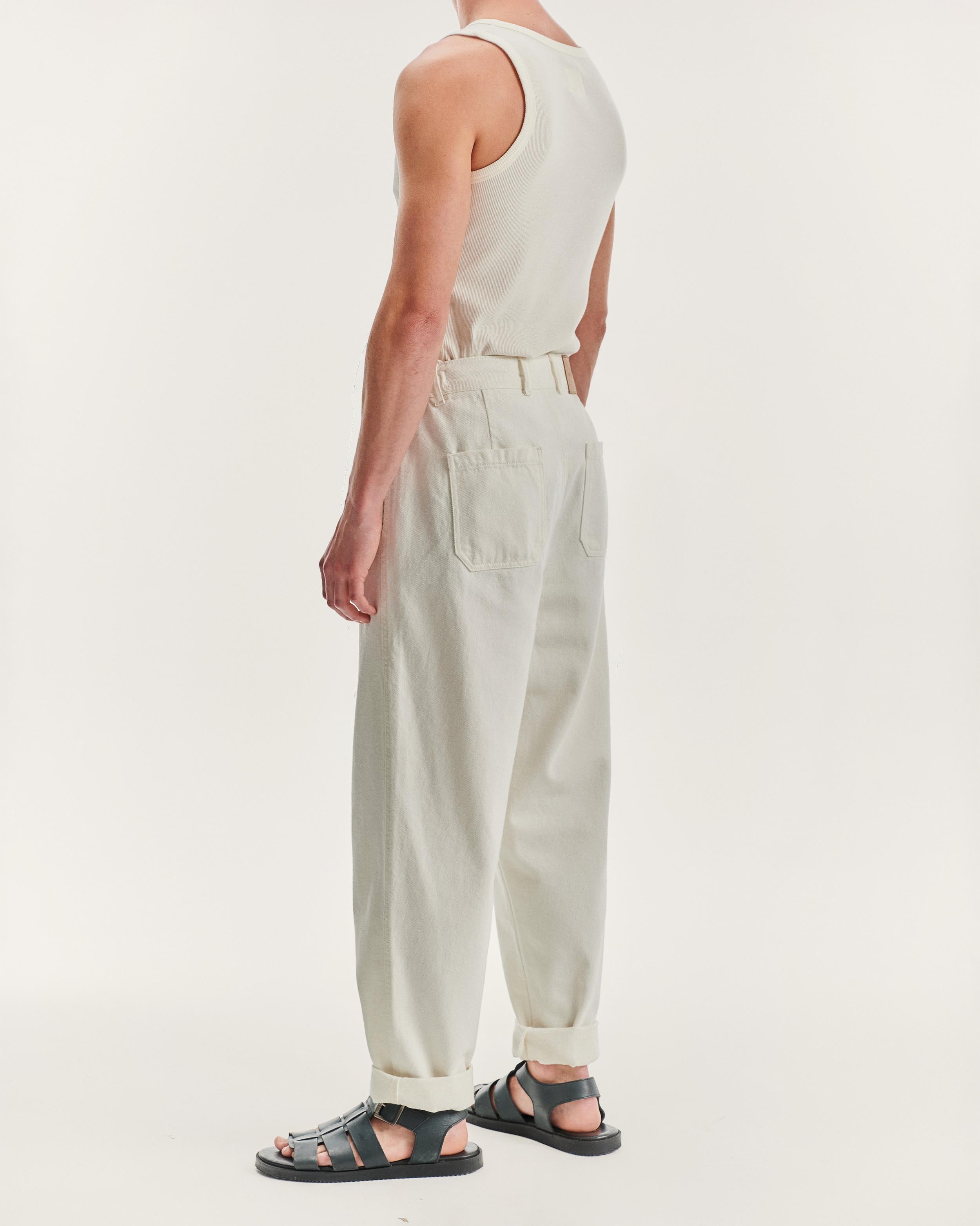 Calder Cotton Twill Pant Ecru