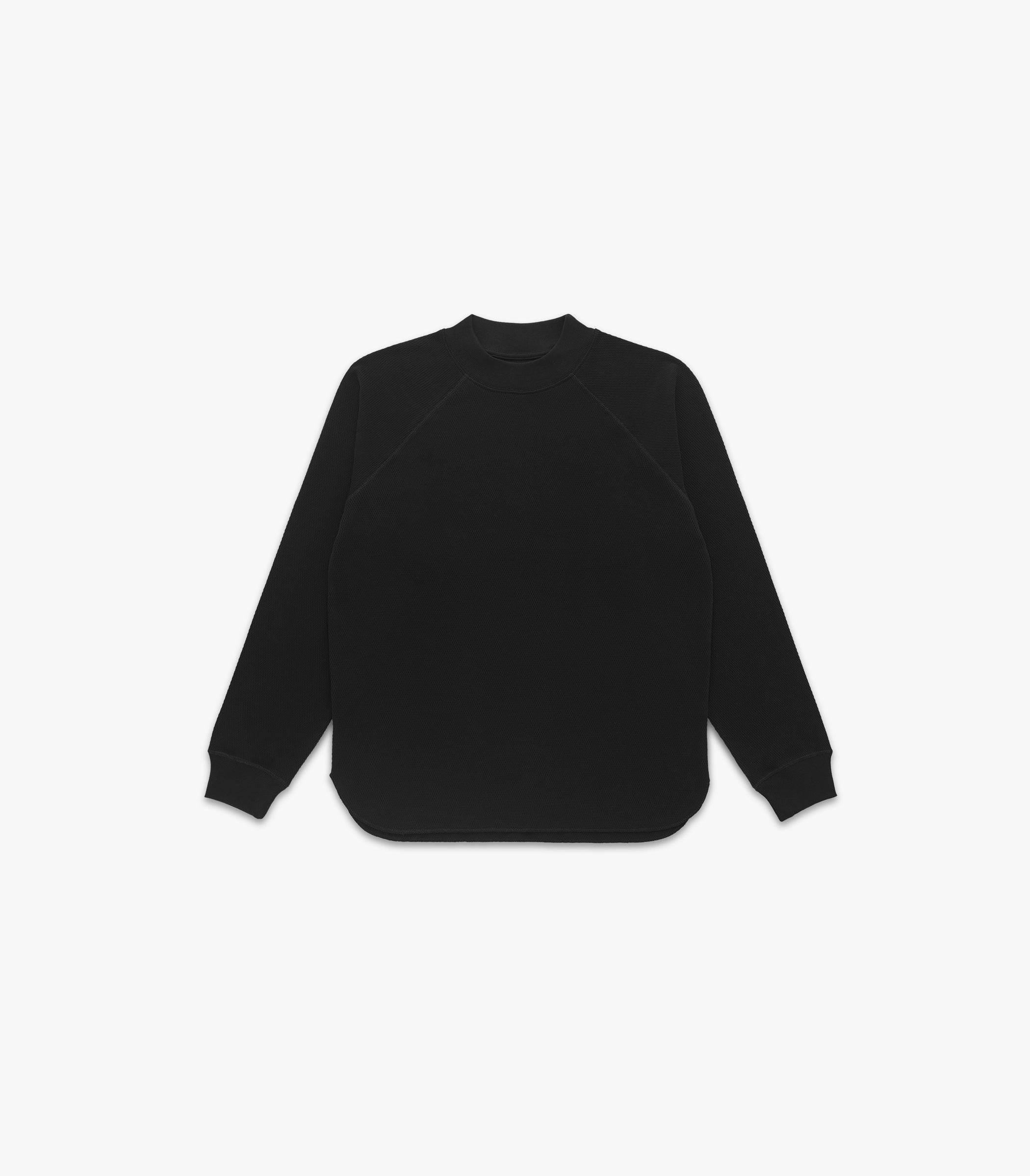 Raglan Mock Neck Thermal Black