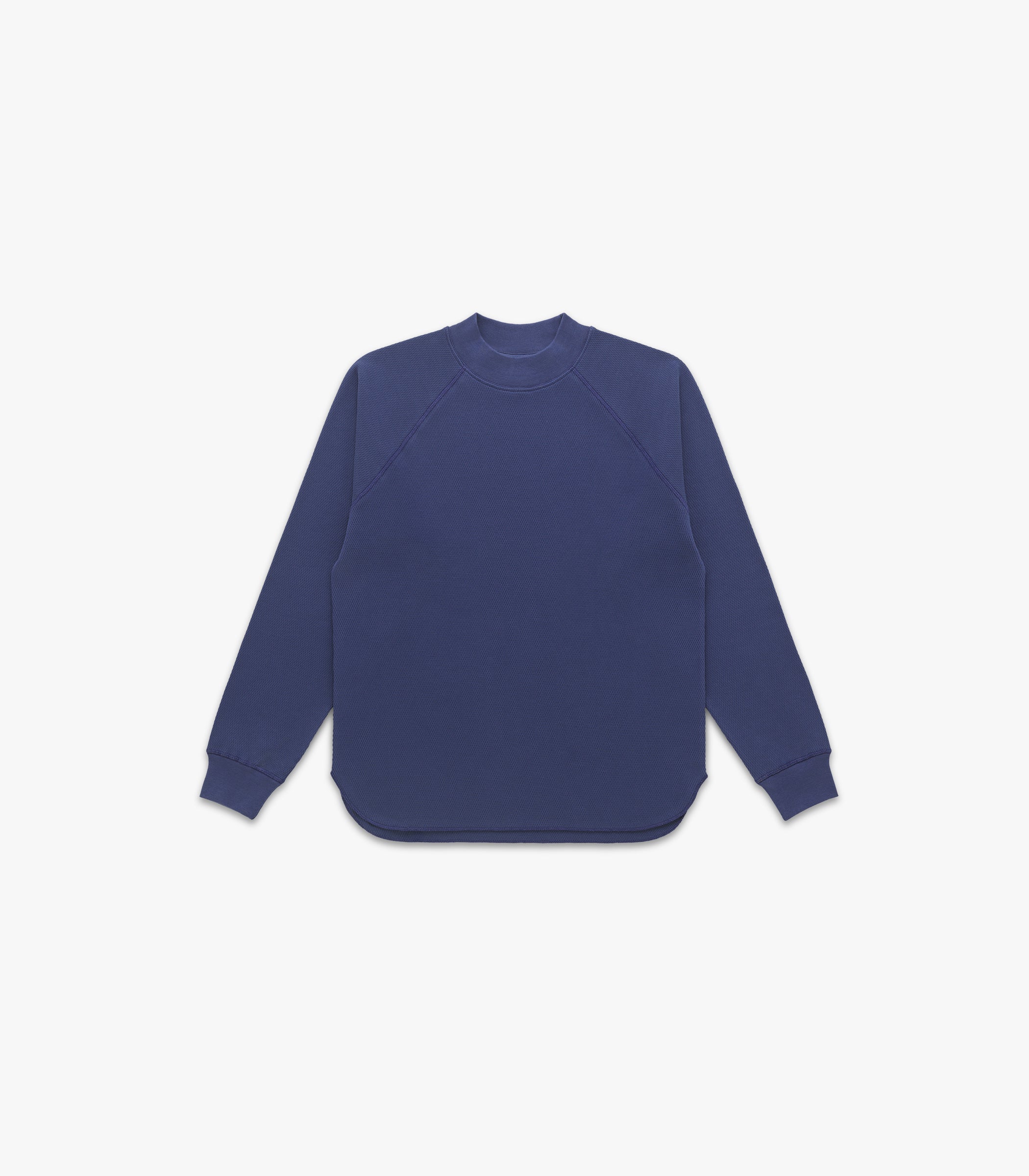 Raglan Mock Neck Thermal French Blue