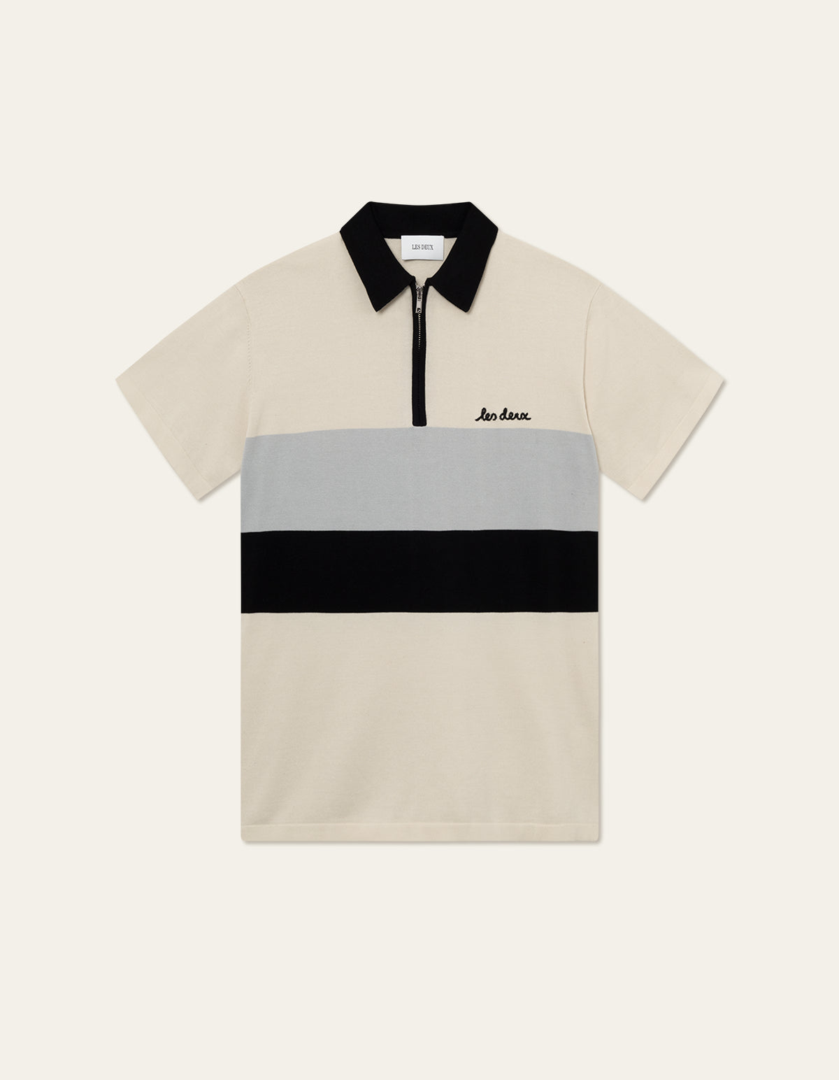 Raul Knitted Polo Ivory/Black