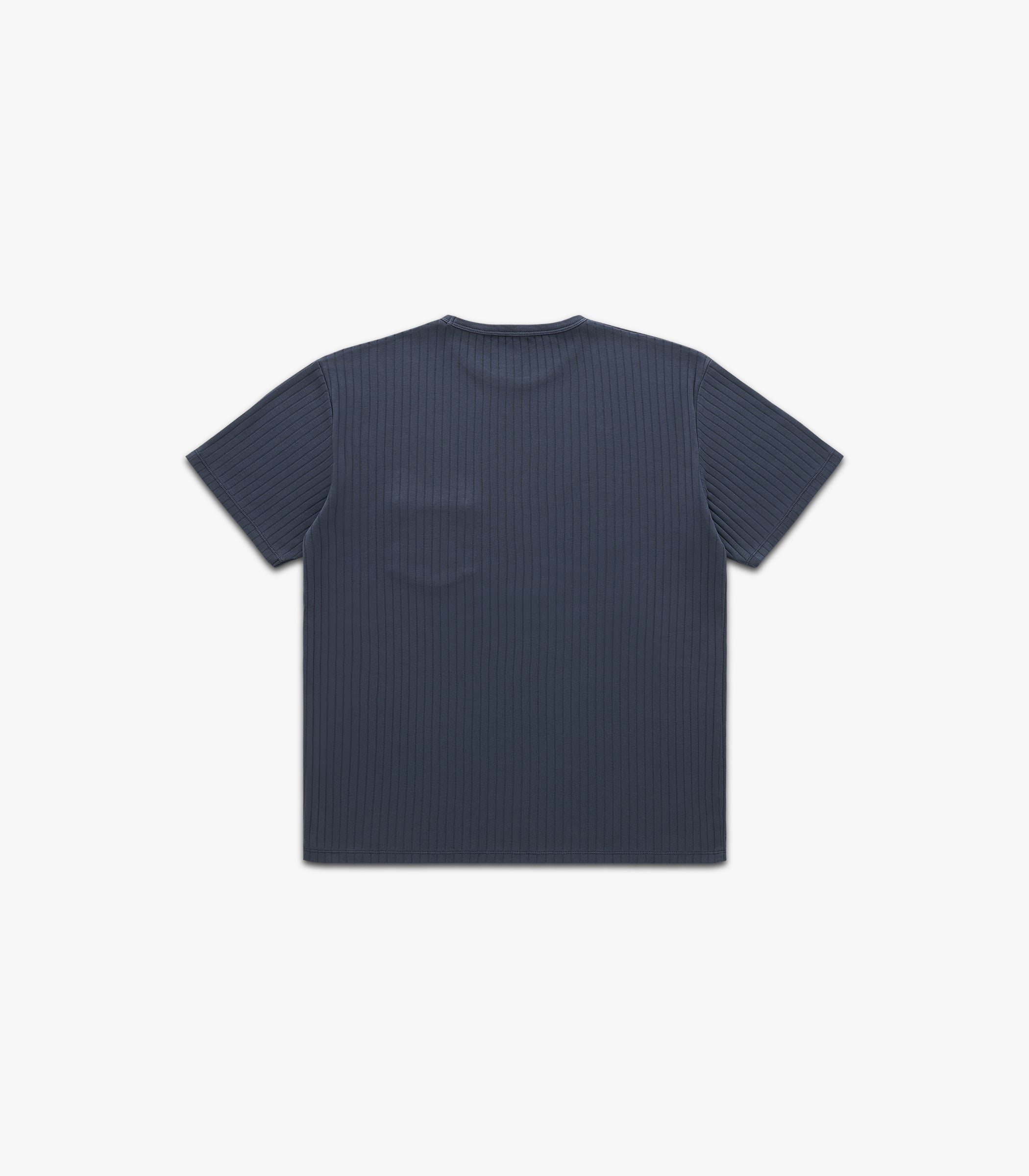 Rib Knit Pocket T-Shirt Navy