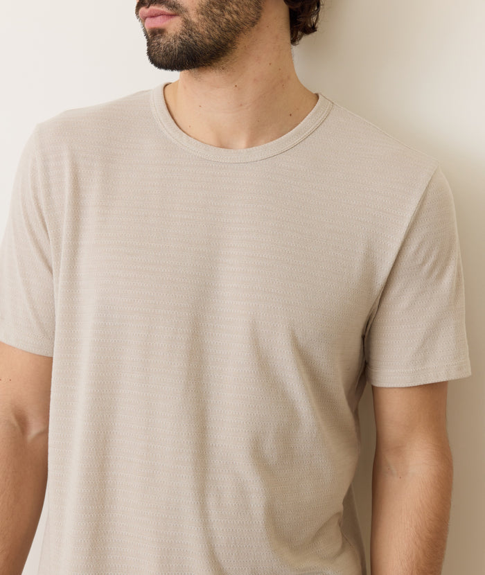 Signature Jacquard Crew Tee Natural