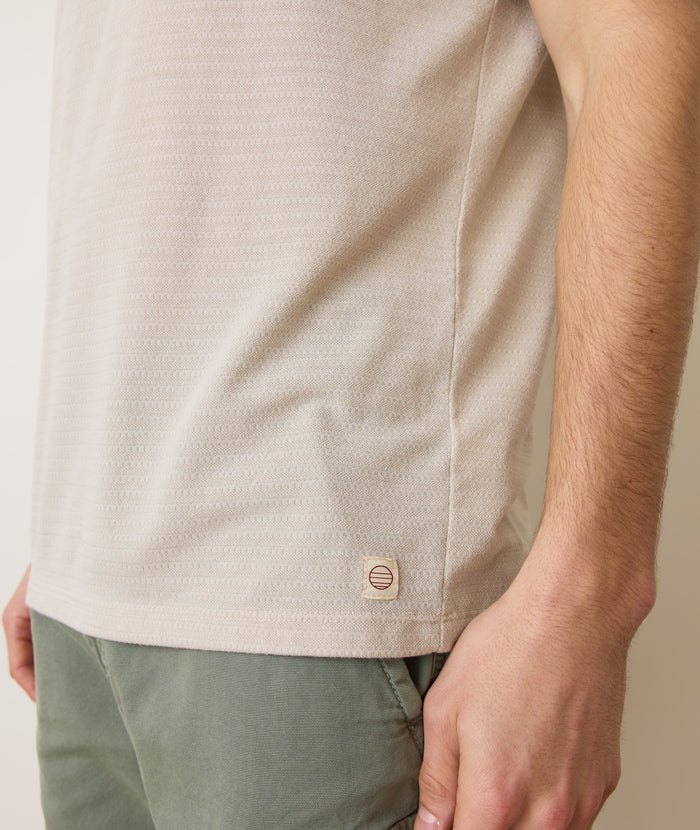 Signature Jacquard Crew Tee Natural