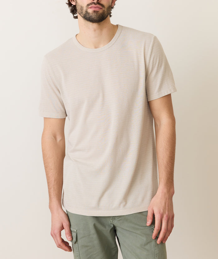 Signature Jacquard Crew Tee Natural