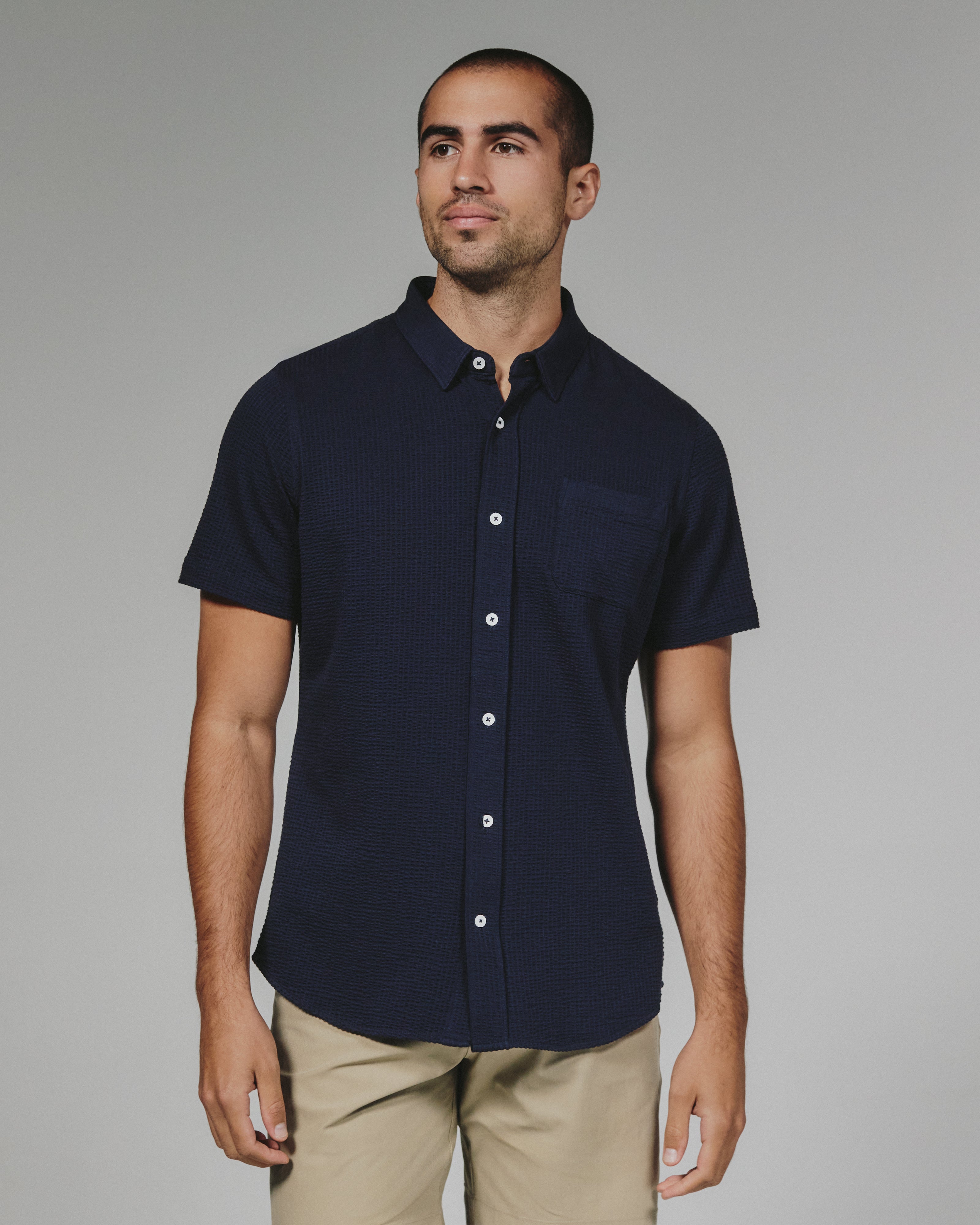 Bennet Seersucker Shirt Navy