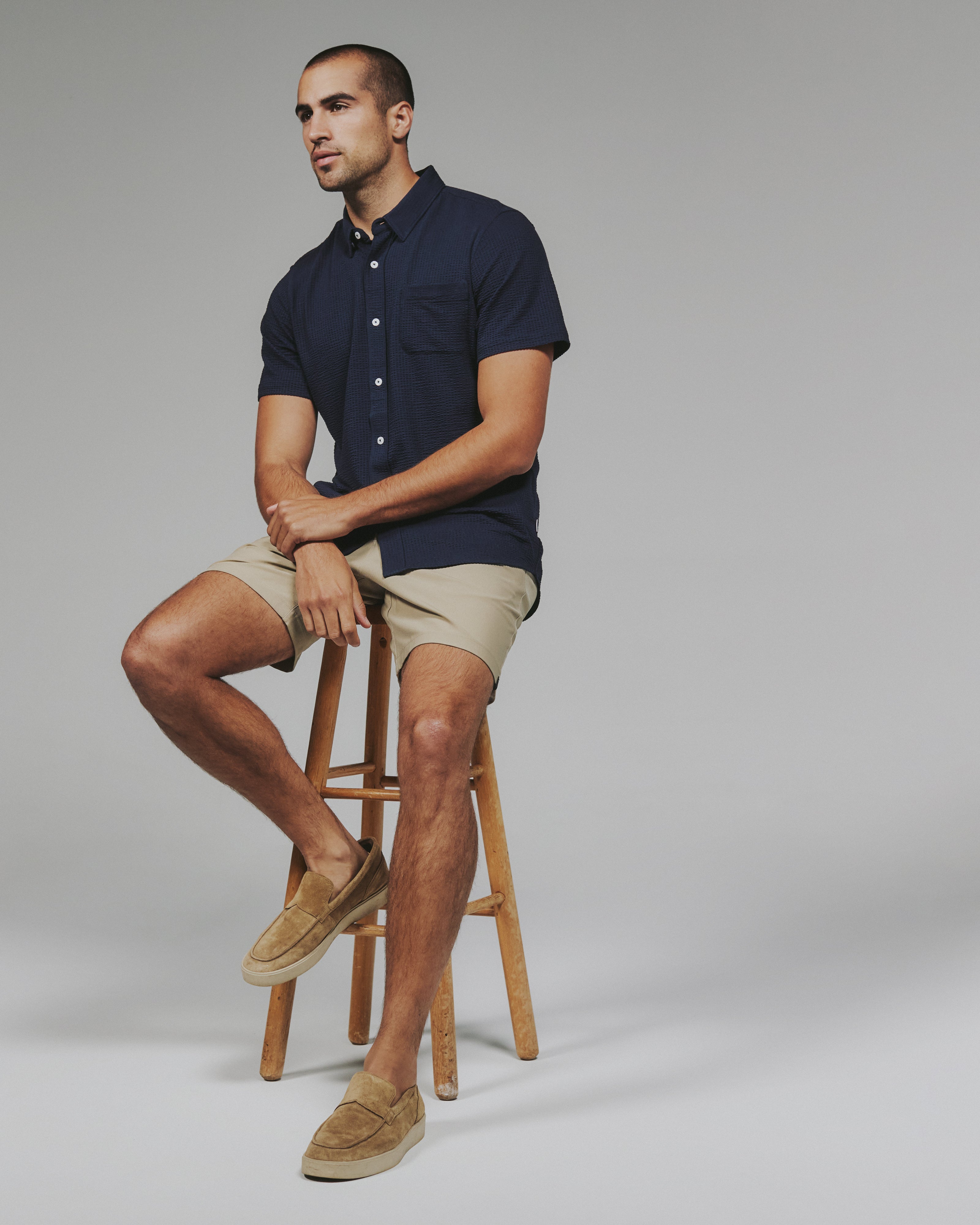 Bennet Seersucker Shirt Navy